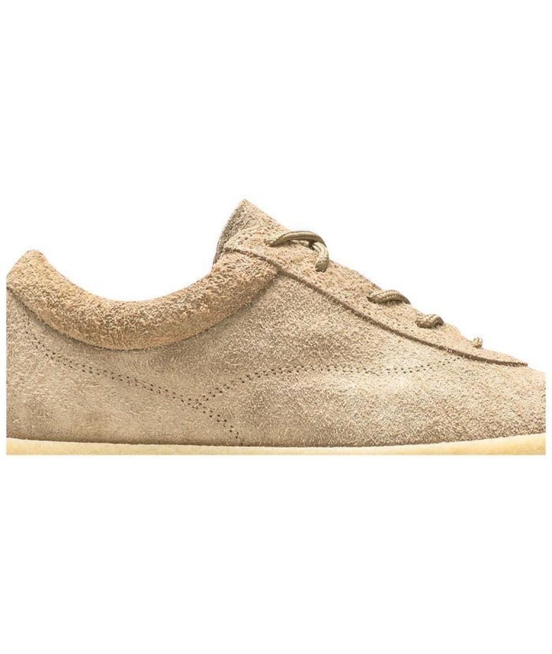 YEEZY Бежевые замшевые низкие кроссовки / кеды, фото 5