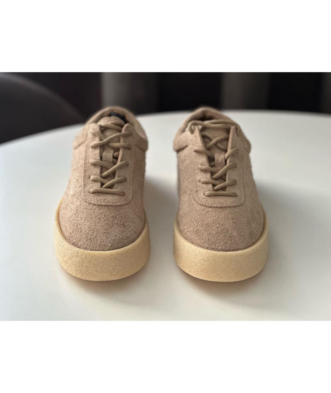 YEEZY Бежевые замшевые низкие кроссовки / кеды, фото 2