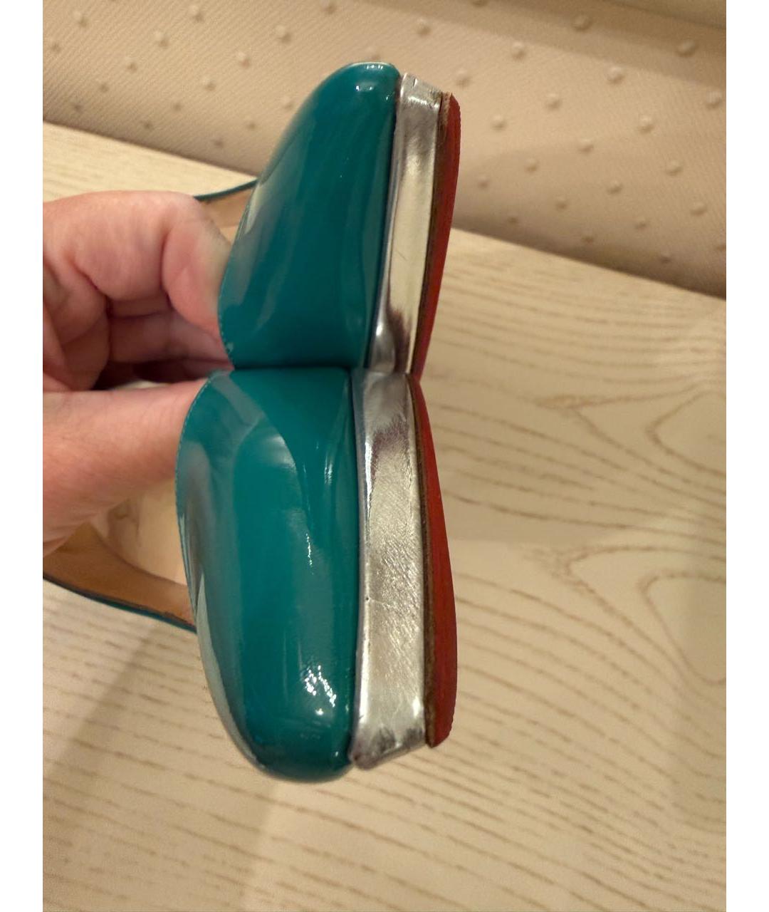 CHRISTIAN LOUBOUTIN Зеленые туфли из лакированной кожи, фото 6