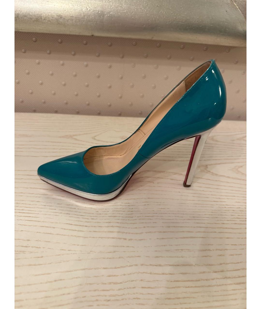 CHRISTIAN LOUBOUTIN Зеленые туфли из лакированной кожи, фото 7