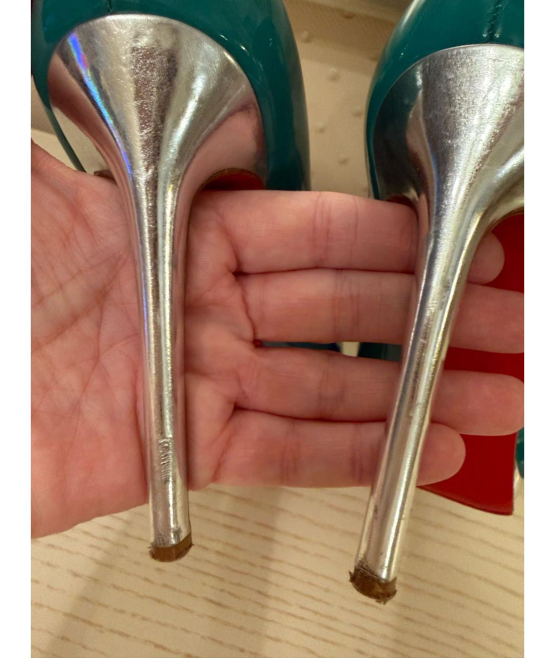 CHRISTIAN LOUBOUTIN Зеленые туфли из лакированной кожи, фото 5