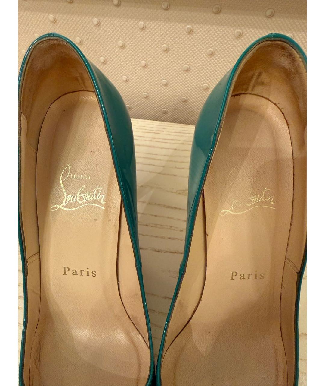 CHRISTIAN LOUBOUTIN Зеленые туфли из лакированной кожи, фото 3