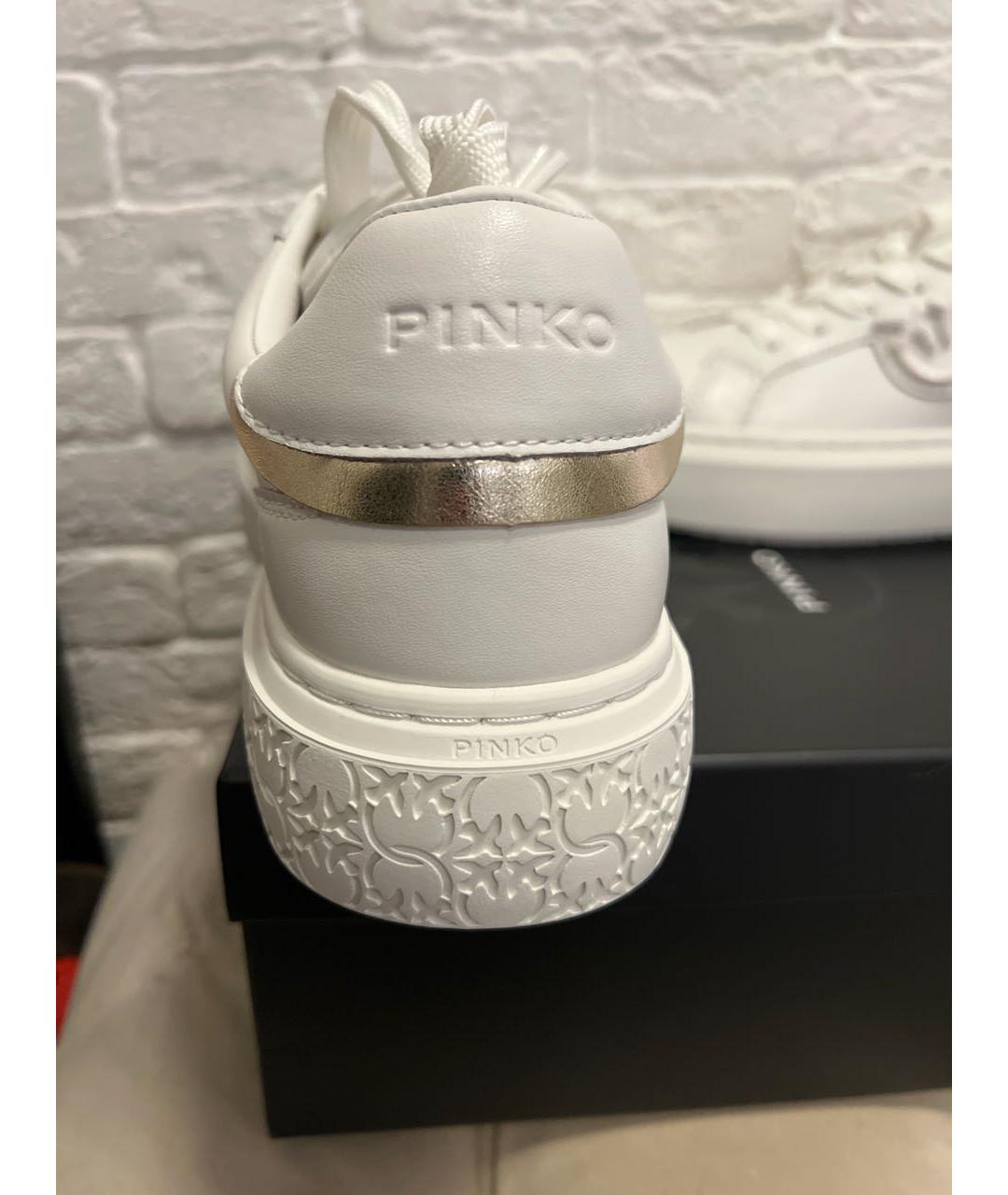 PINKO Белые кожаные кроссовки, фото 3