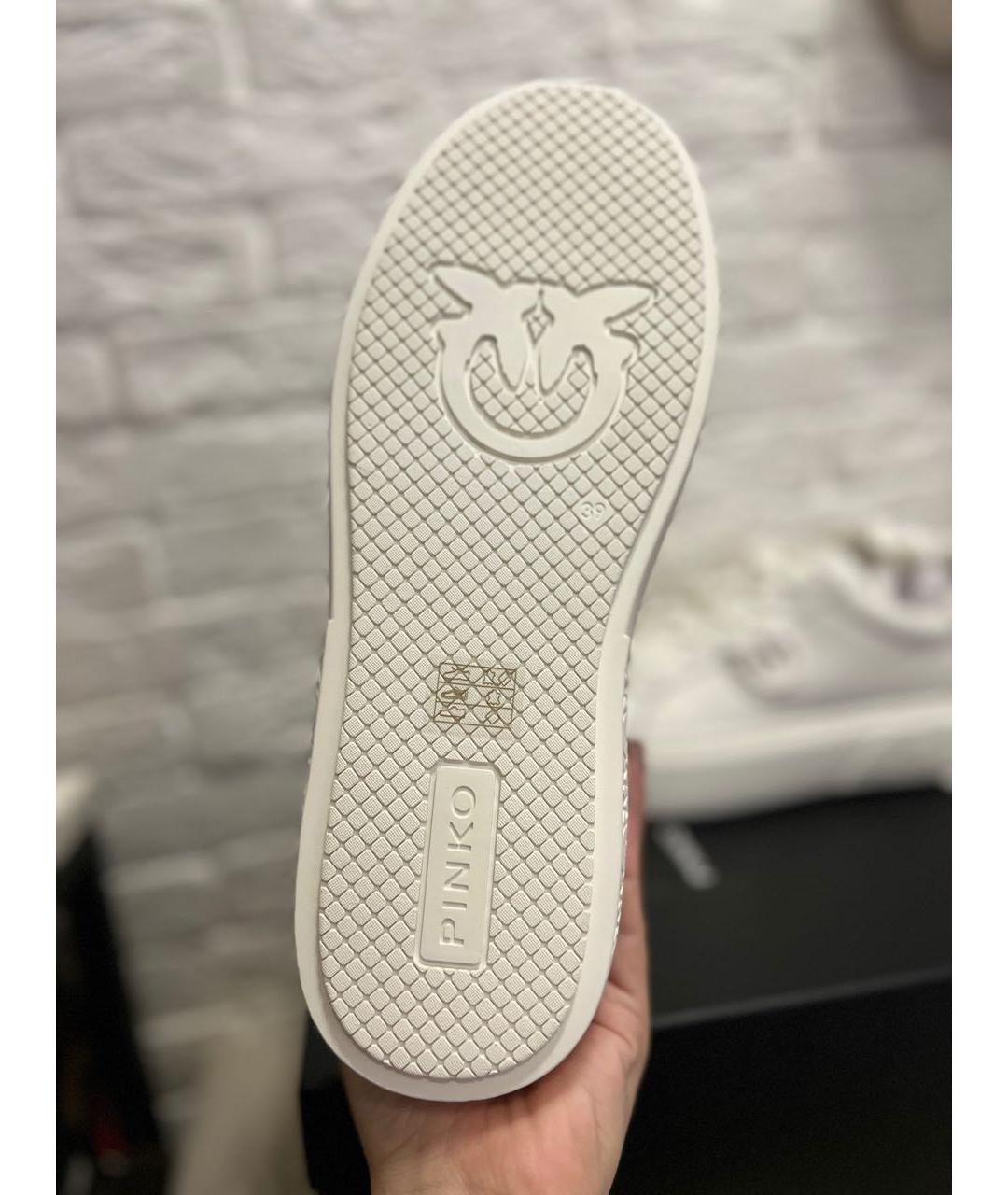 PINKO Белые кожаные кроссовки, фото 5