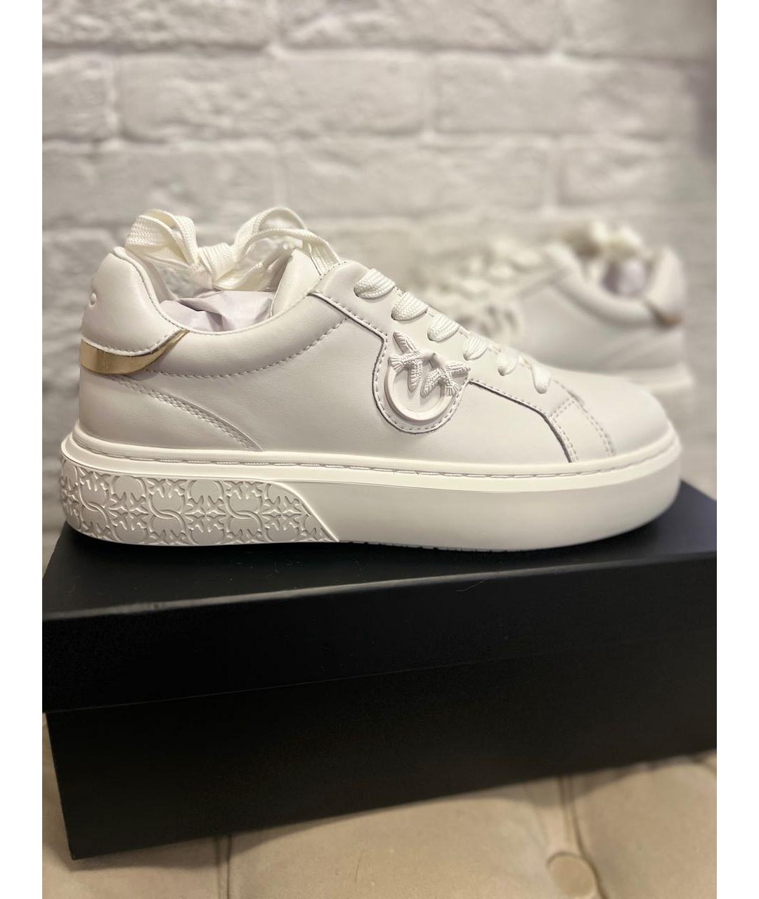 PINKO Белые кожаные кроссовки, фото 8