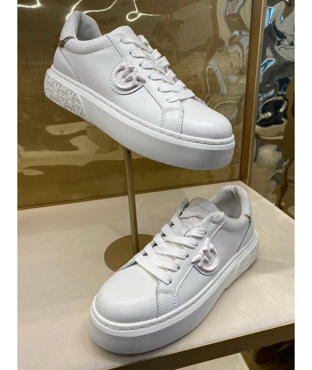 PINKO Белые кожаные кроссовки, фото 2