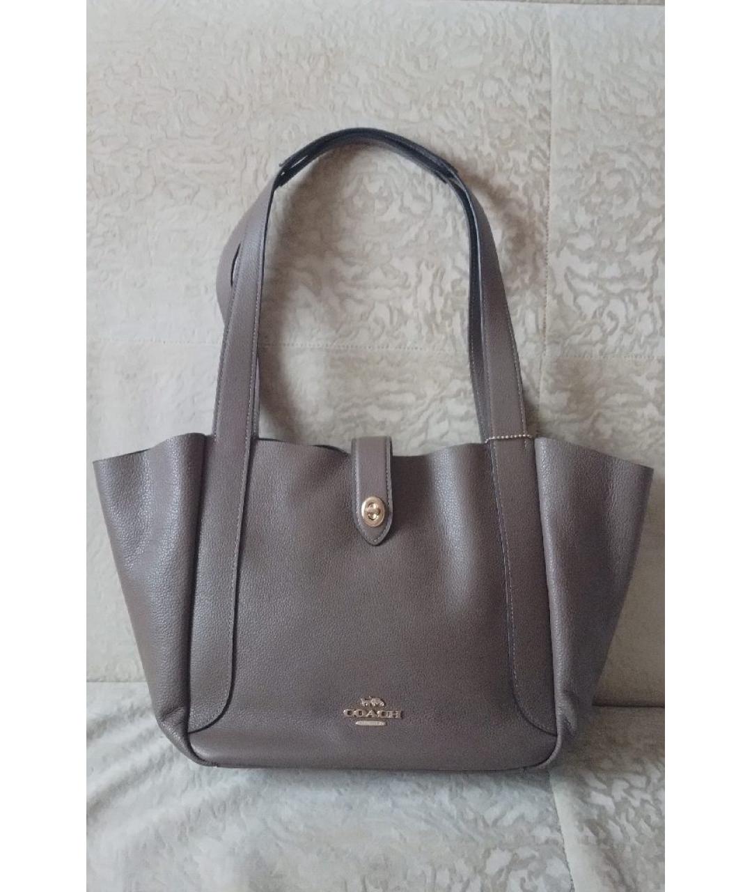 COACH Коричневая кожаная сумка тоут, фото 5