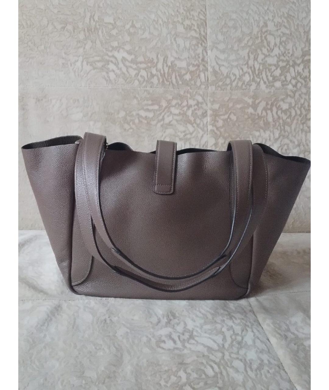 COACH Коричневая кожаная сумка тоут, фото 3