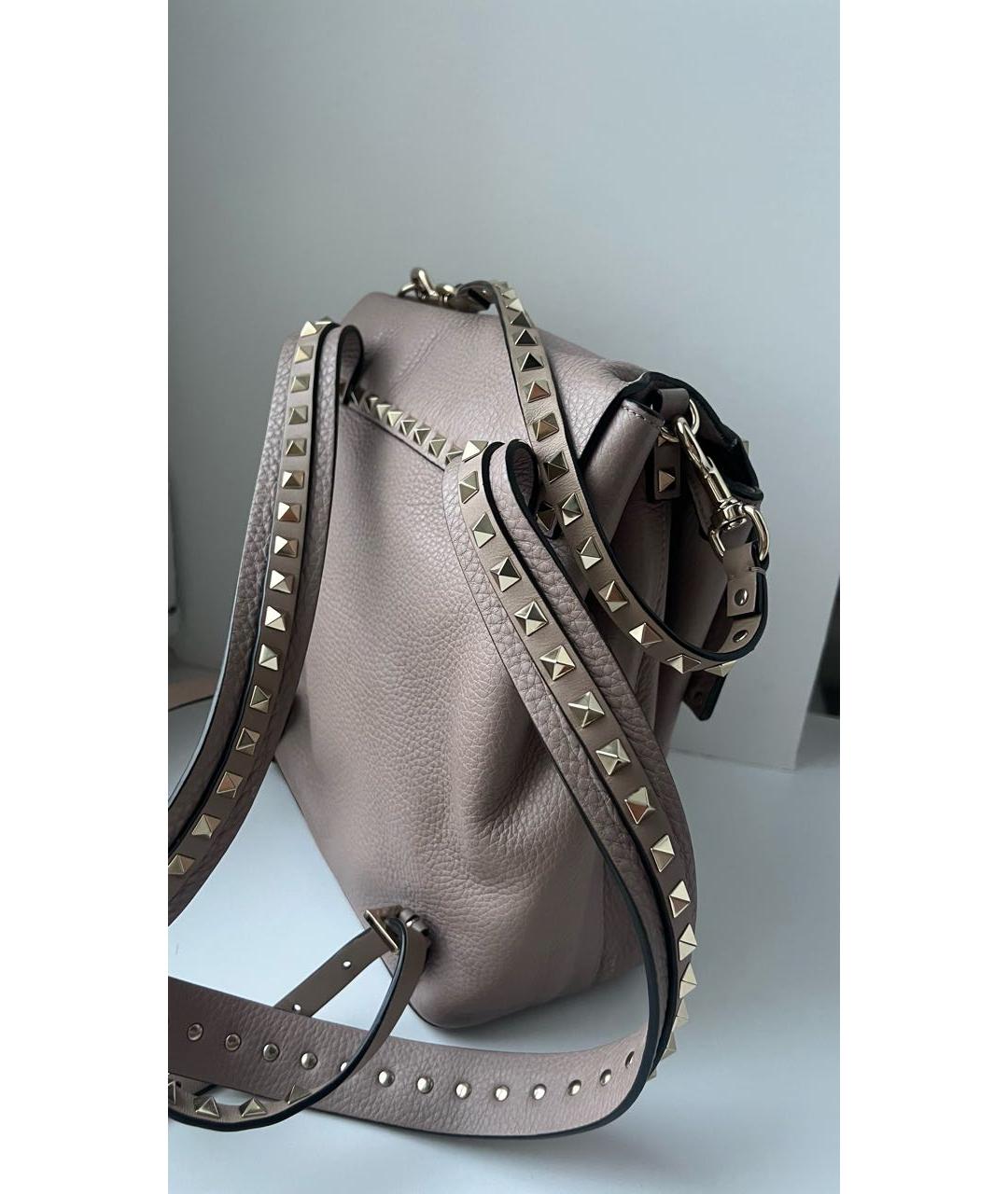 VALENTINO Бежевый кожаный рюкзак, фото 2