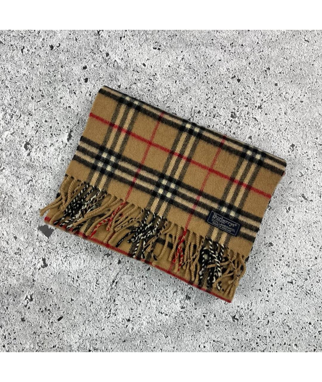 BURBERRY Бежевый шерстяной шарф, фото 6