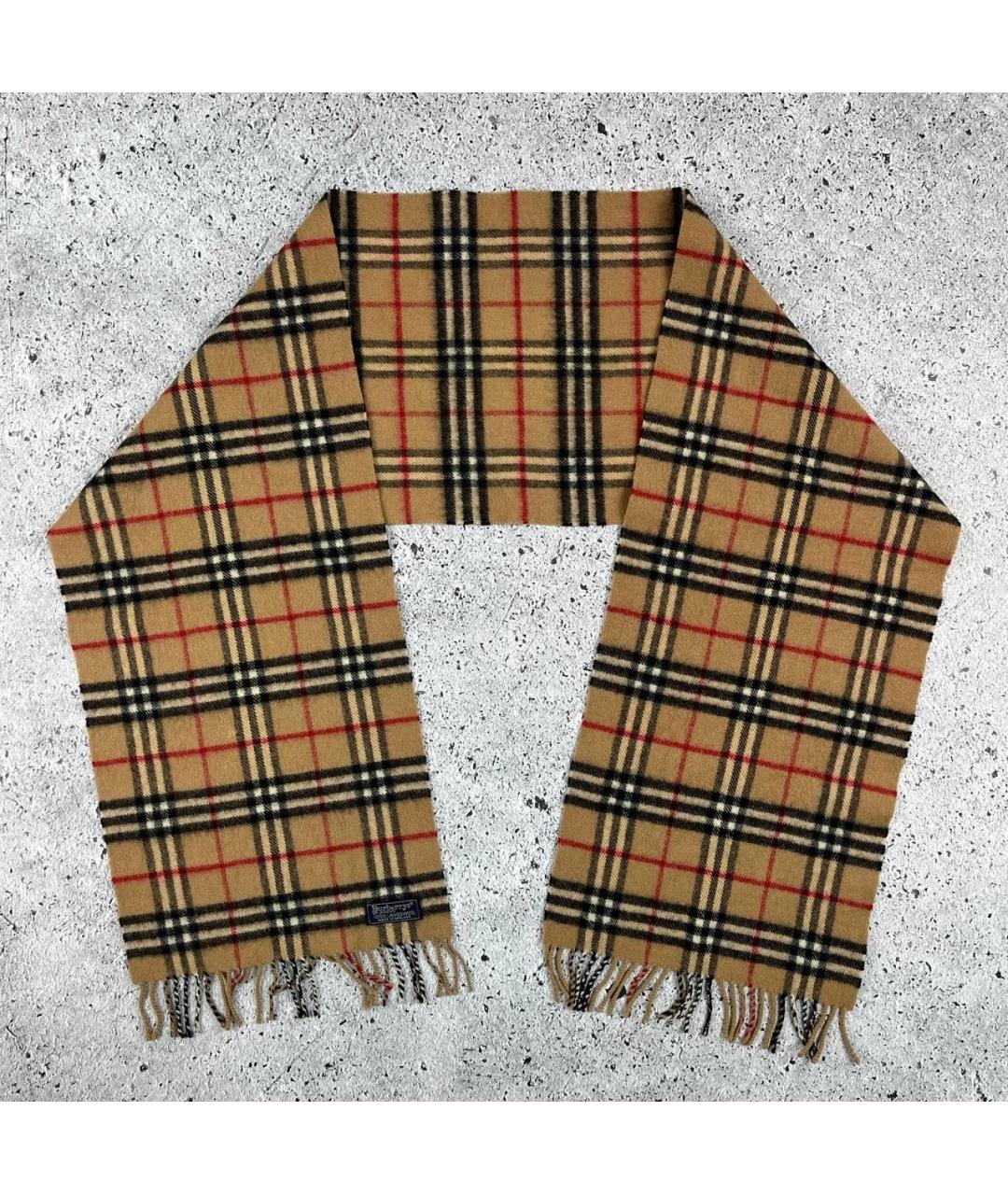 BURBERRY Бежевый шерстяной шарф, фото 4