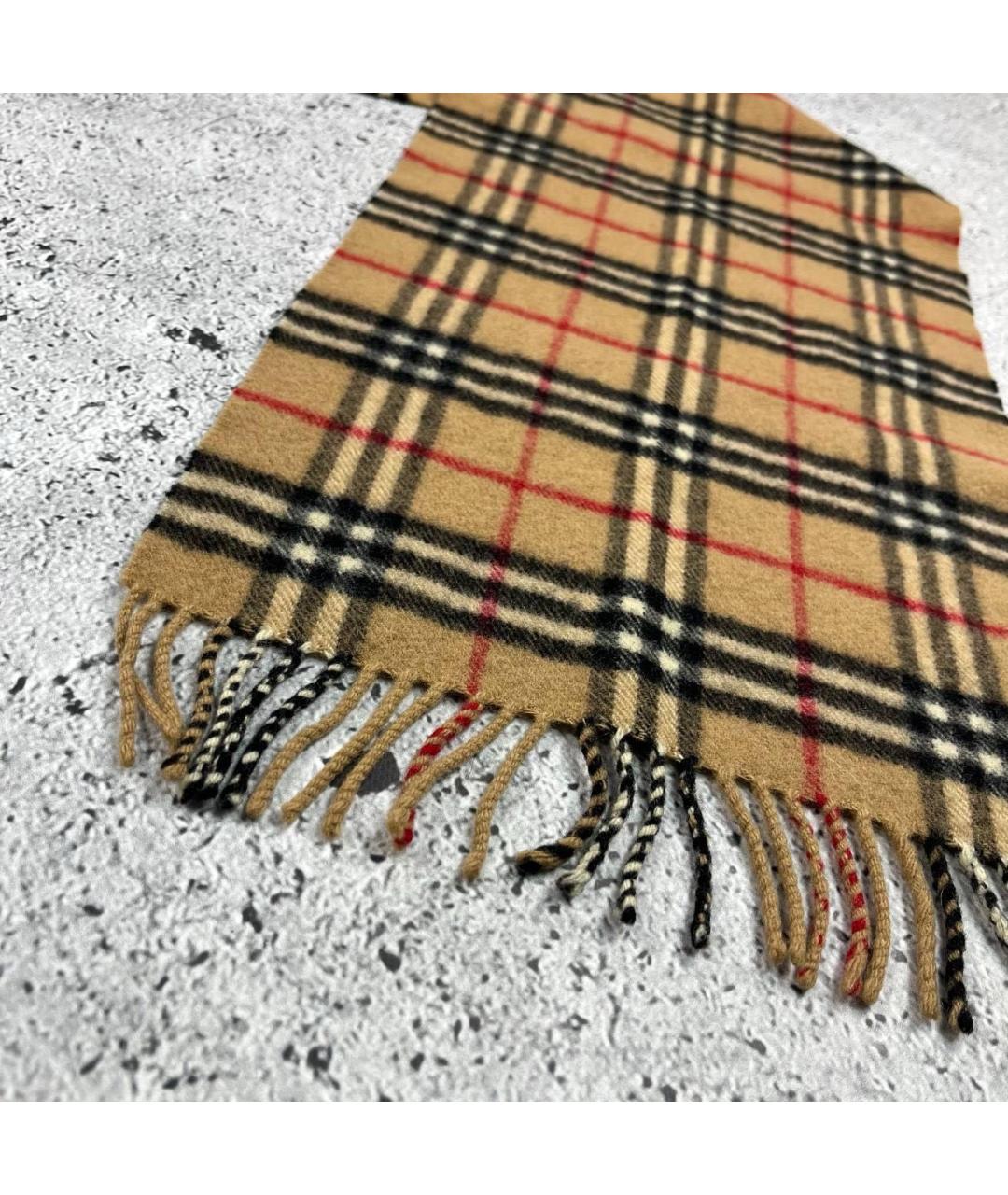 BURBERRY Бежевый шерстяной шарф, фото 5