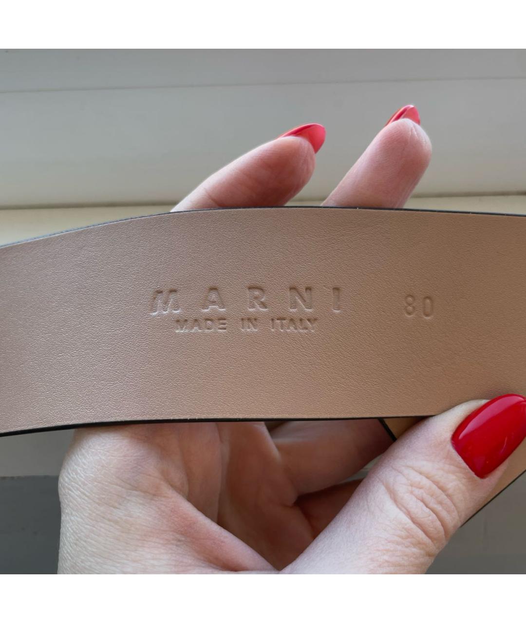 MARNI Бежевый кожаный ремень, фото 4