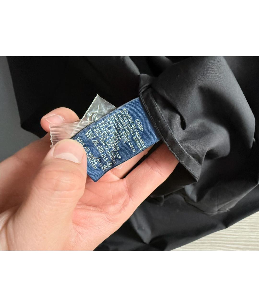 RALPH LAUREN Черная хлопко-эластановая рубашка, фото 4