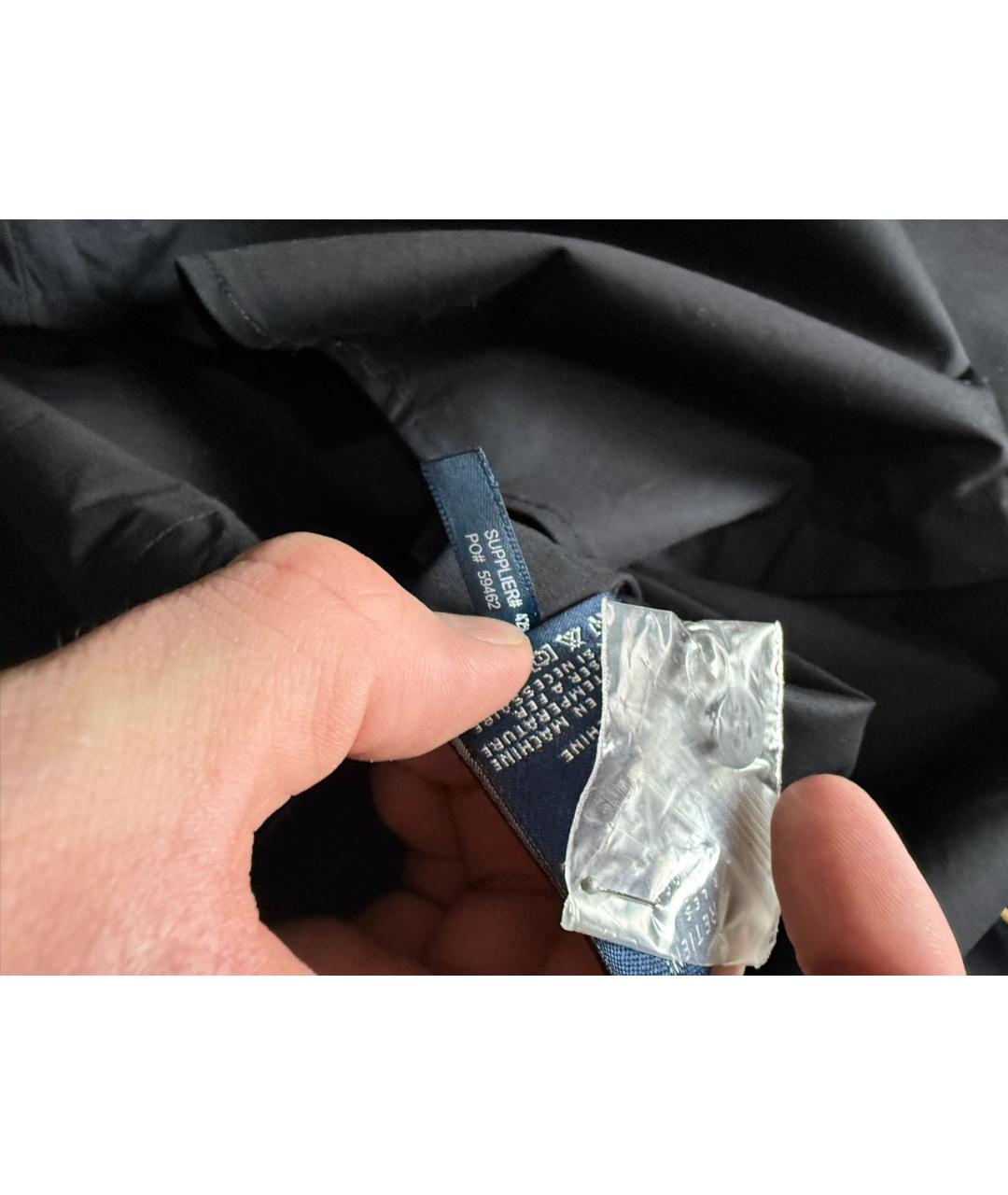 RALPH LAUREN Черная хлопко-эластановая рубашка, фото 5