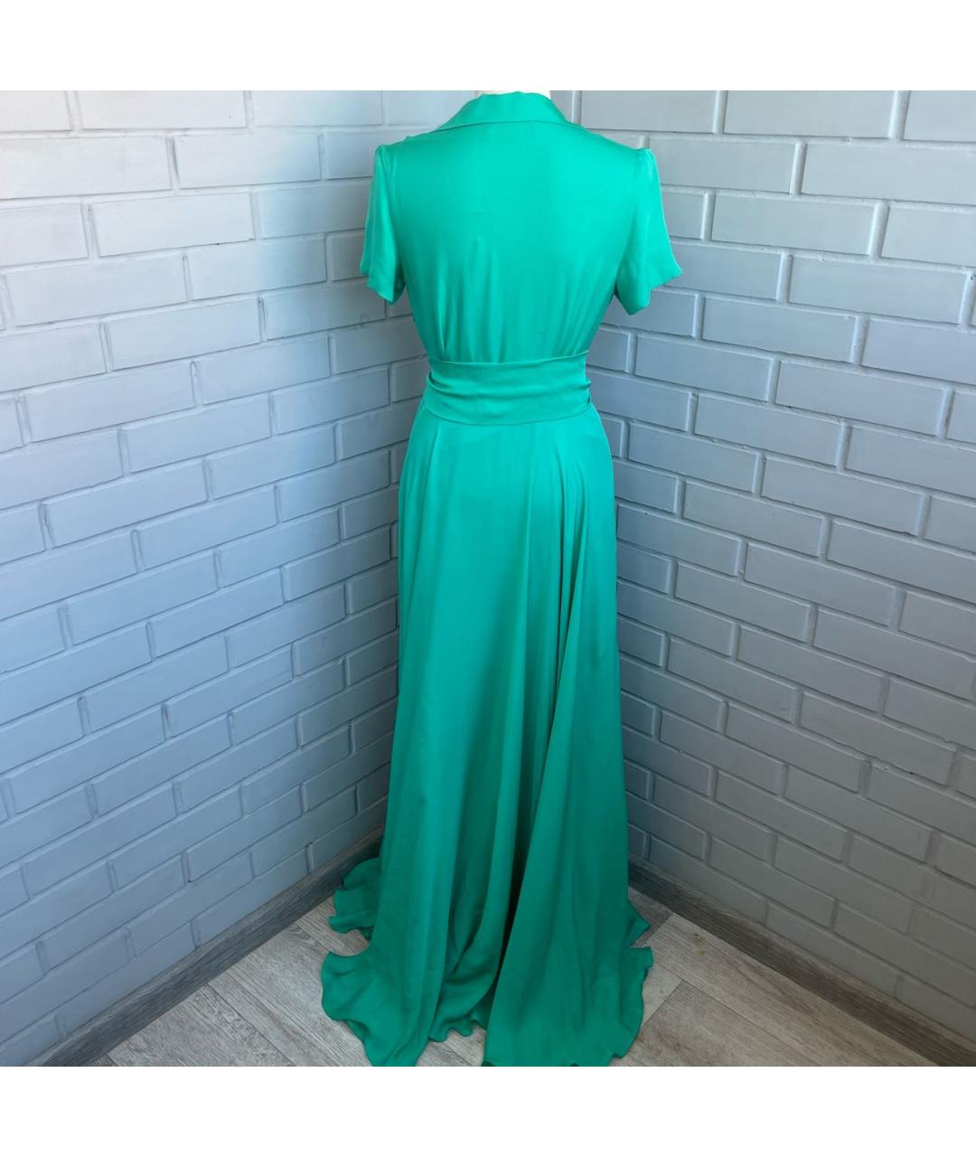 ALEXANDER TEREKHOV Бирюзовое шелковое вечернее платье, фото 2