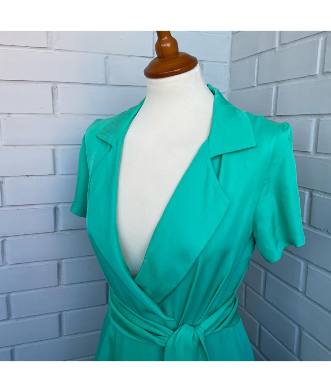ALEXANDER TEREKHOV Бирюзовое шелковое вечернее платье, фото 4
