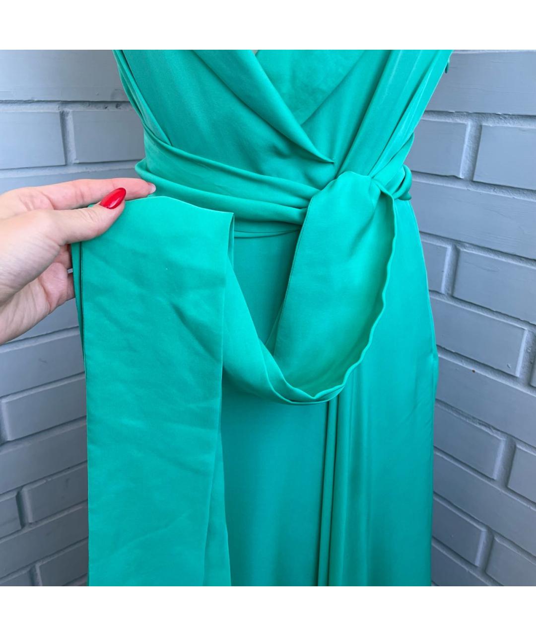 ALEXANDER TEREKHOV Бирюзовое шелковое вечернее платье, фото 5