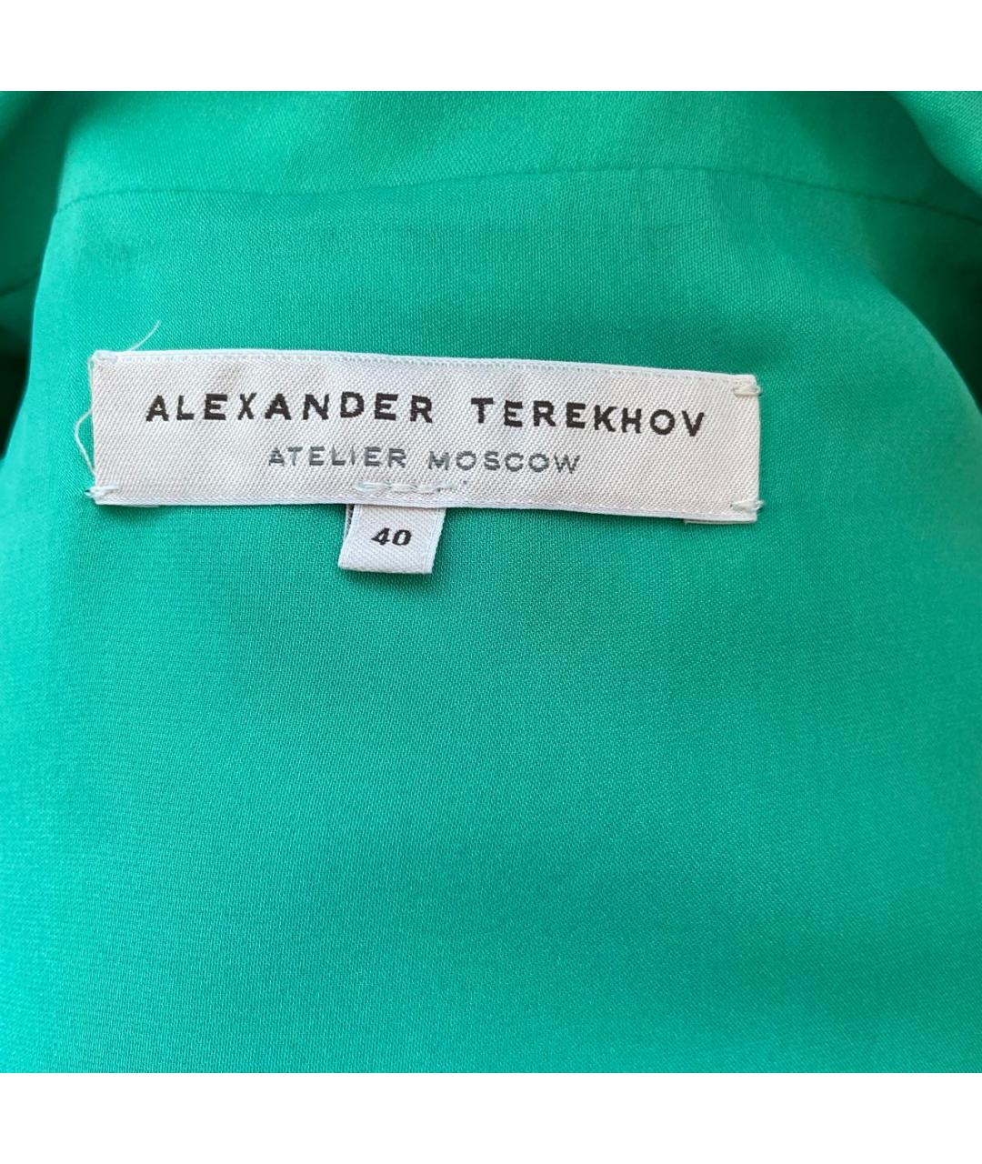 ALEXANDER TEREKHOV Бирюзовое шелковое вечернее платье, фото 3