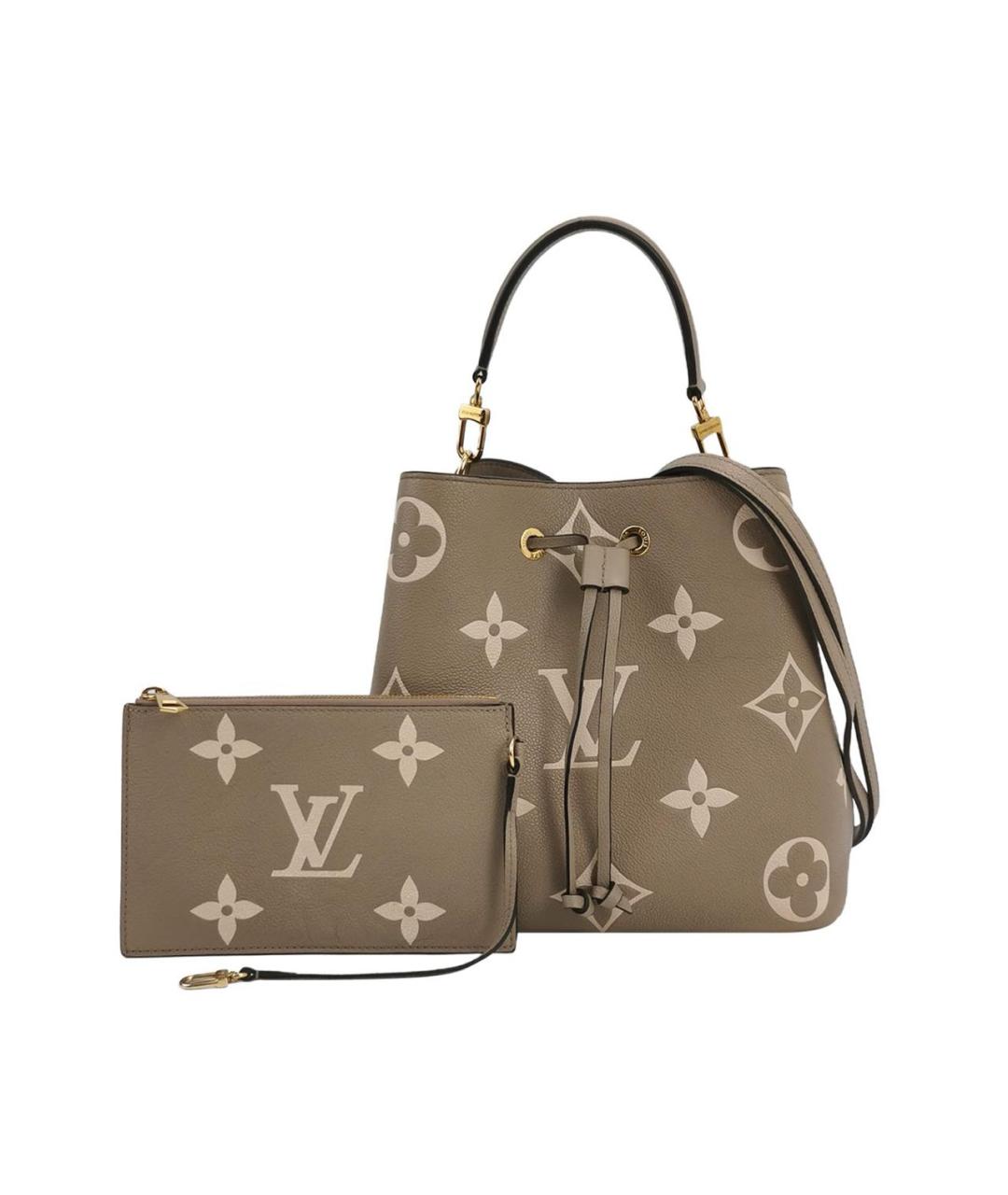 LOUIS VUITTON Бежевая кожаная сумка с короткими ручками, фото 1