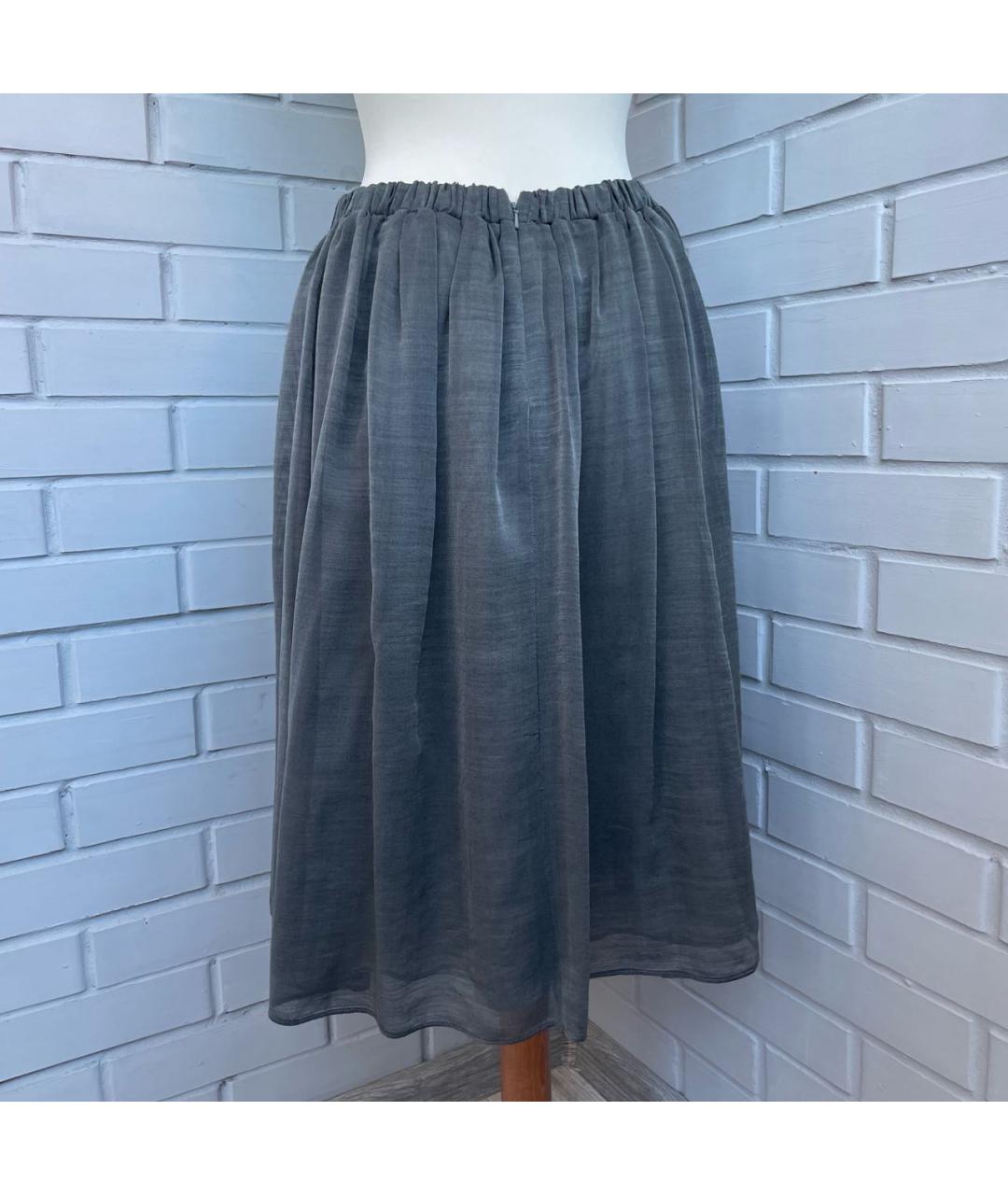 'S MAX MARA Серая шерстяная юбка миди, фото 2