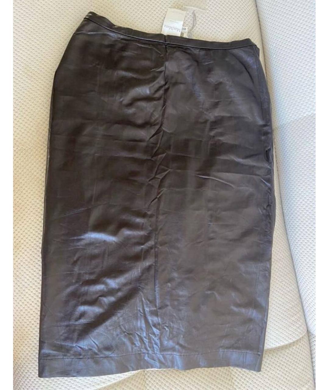 SPORTMAX Коричневая полиамидовая юбка миди, фото 5