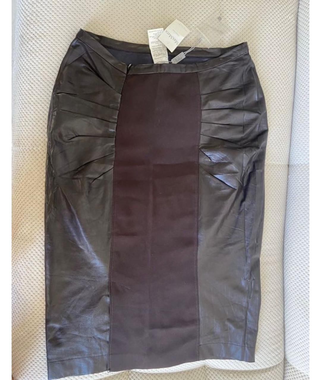 SPORTMAX Коричневая полиамидовая юбка миди, фото 2