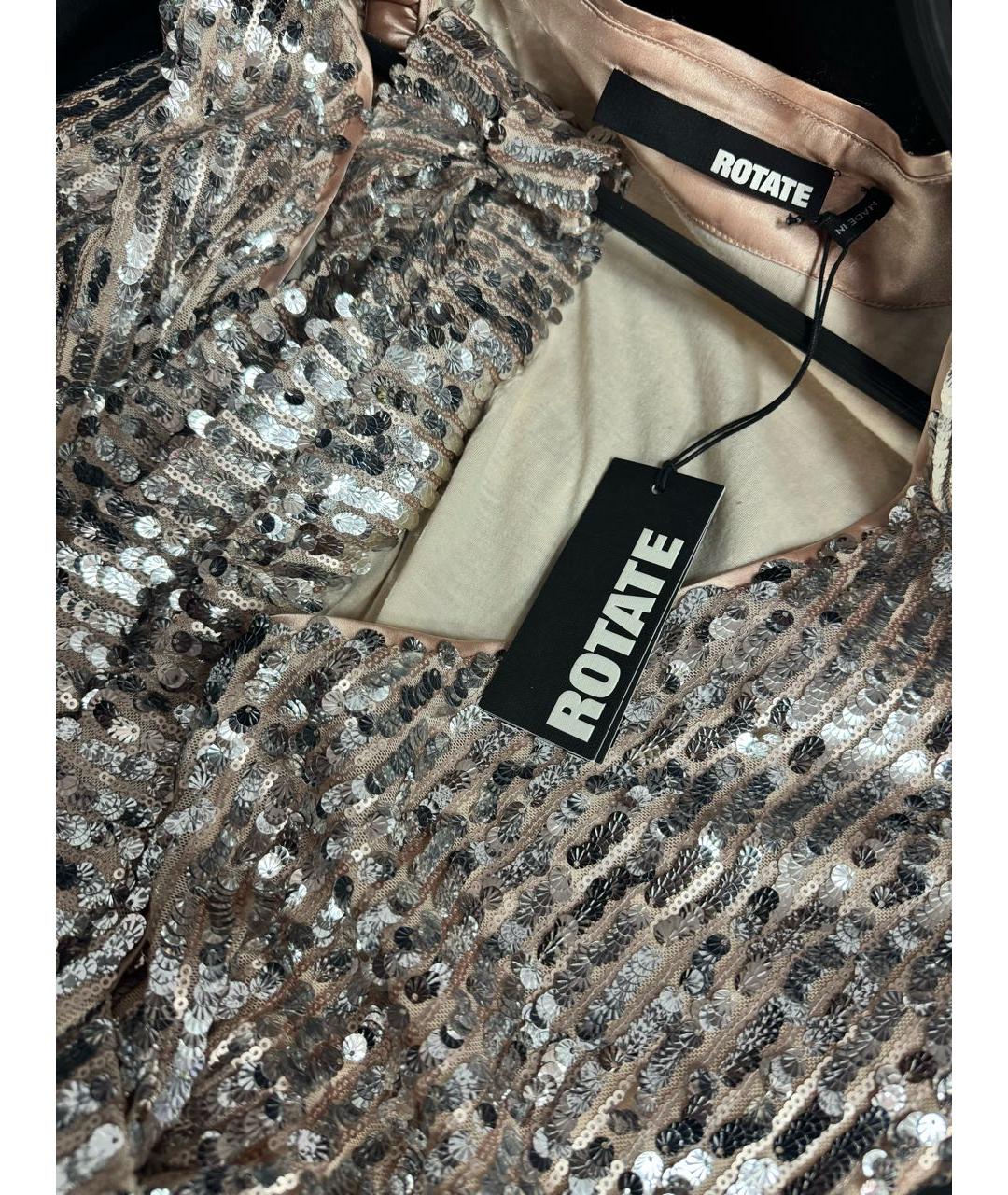 ROTATE Серебряное вечернее платье, фото 4