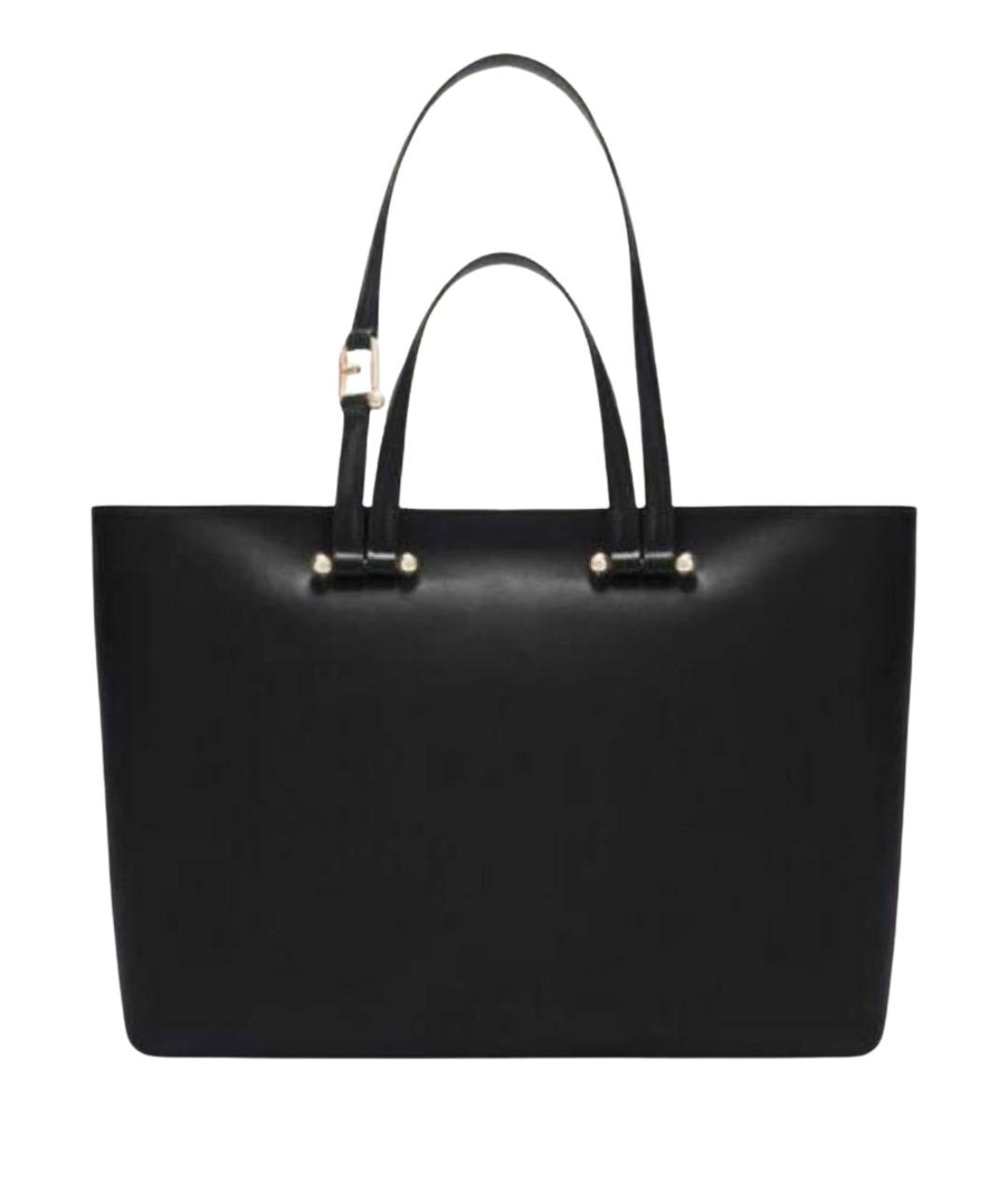 FURLA Черная кожаная сумка тоут, фото 1