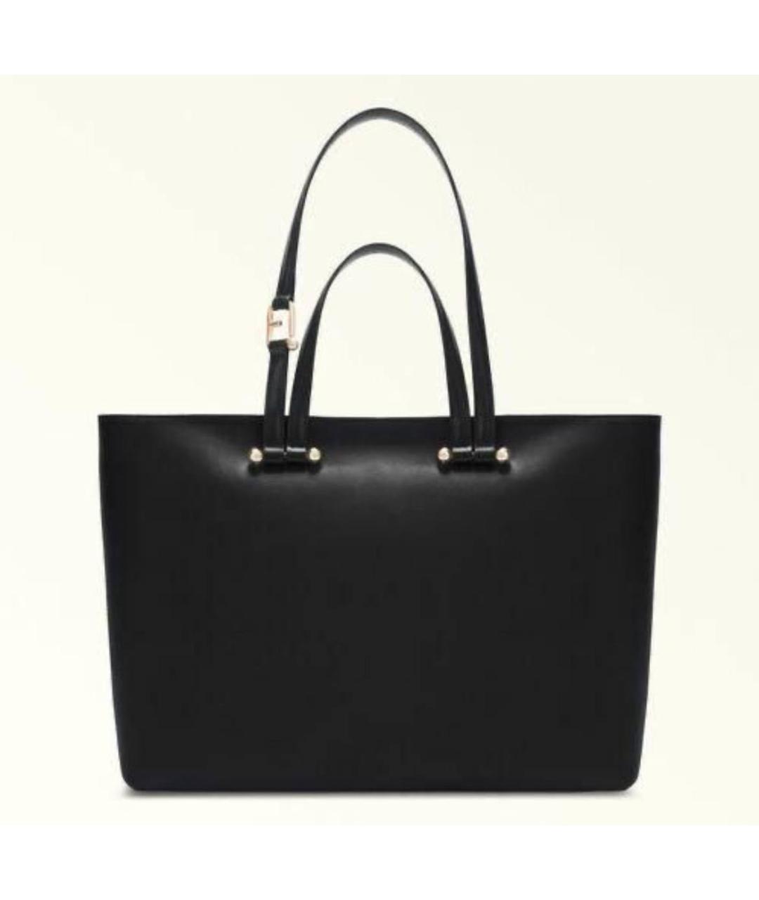 FURLA Черная кожаная сумка тоут, фото 7