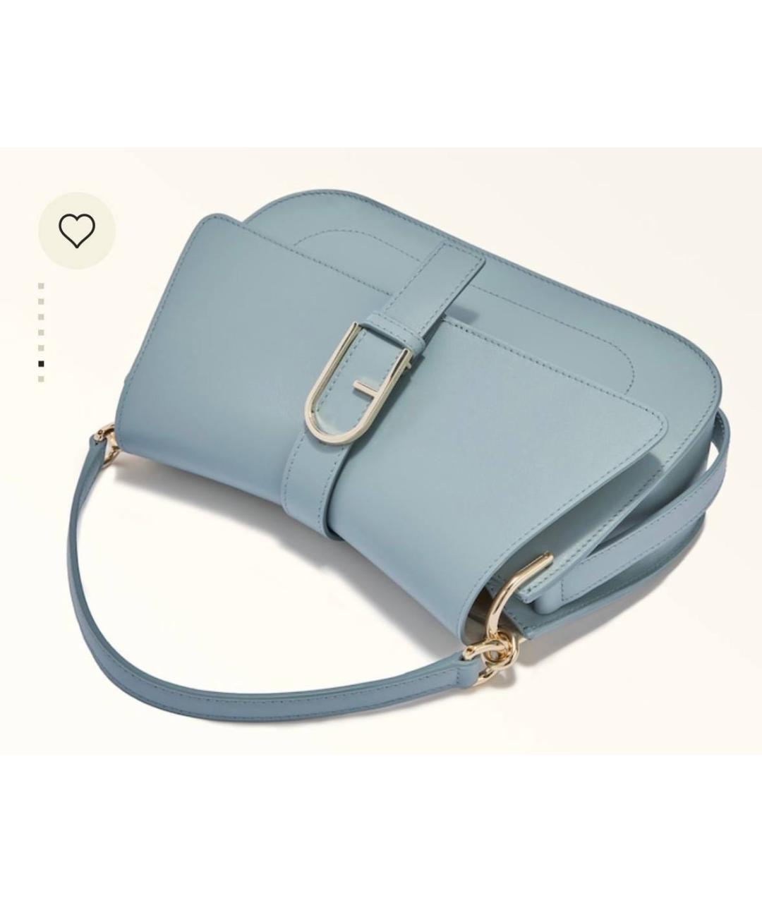 FURLA Голубая кожаная сумка с короткими ручками, фото 2
