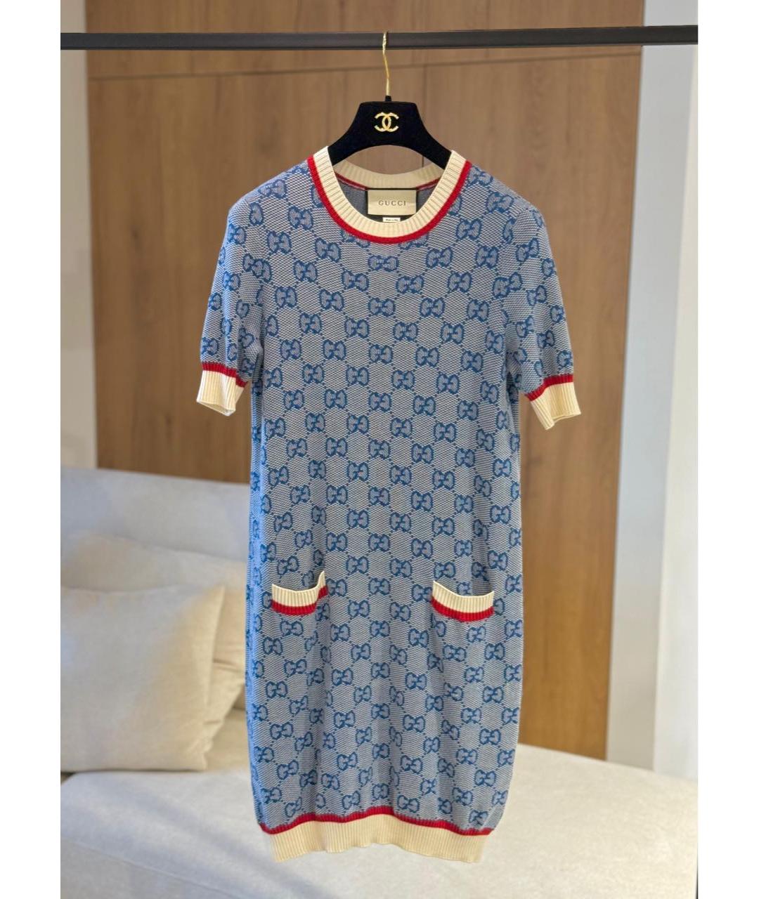 GUCCI Голубое повседневное платье, фото 3