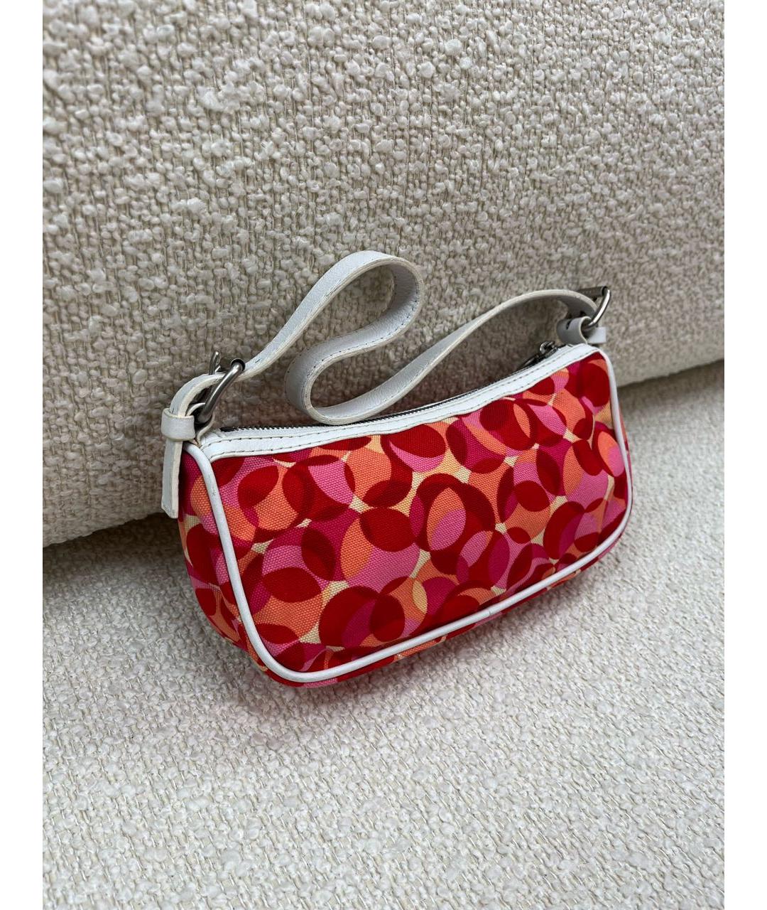 CELINE Красная тканевая сумка с короткими ручками, фото 2