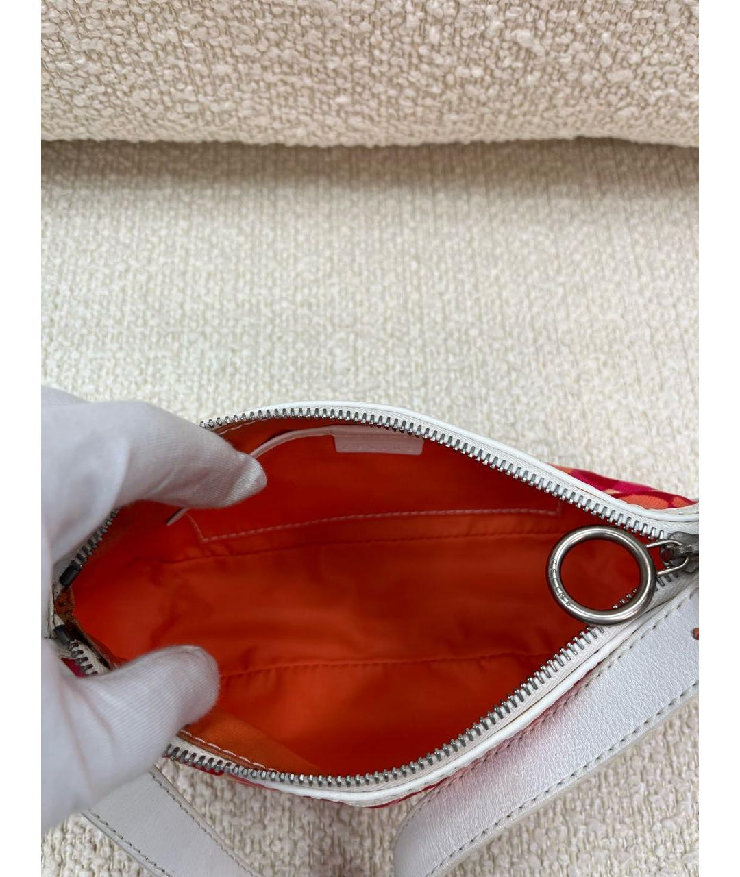 CELINE Красная тканевая сумка с короткими ручками, фото 4