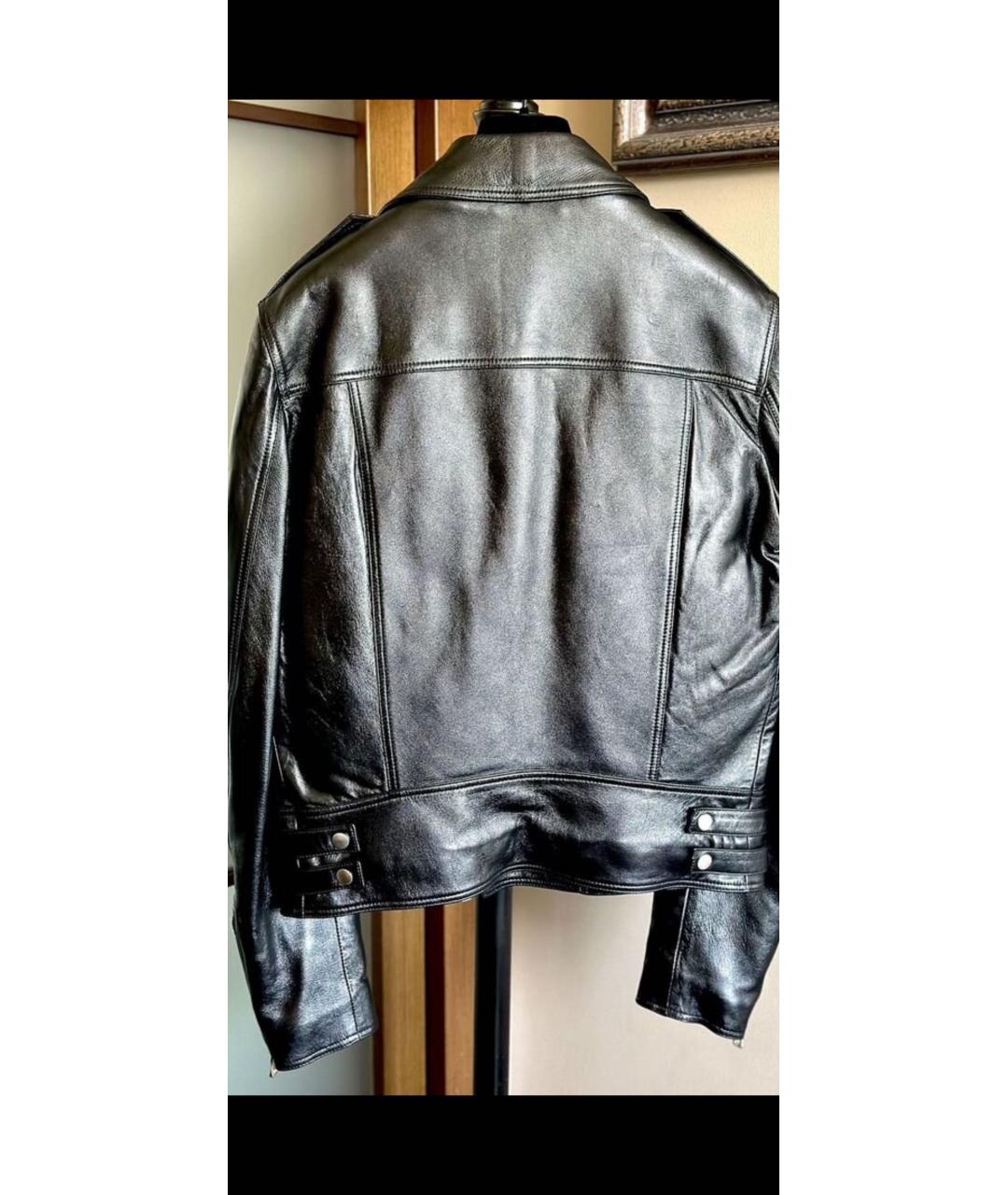 BALMAIN Черная кожаная куртка, фото 2