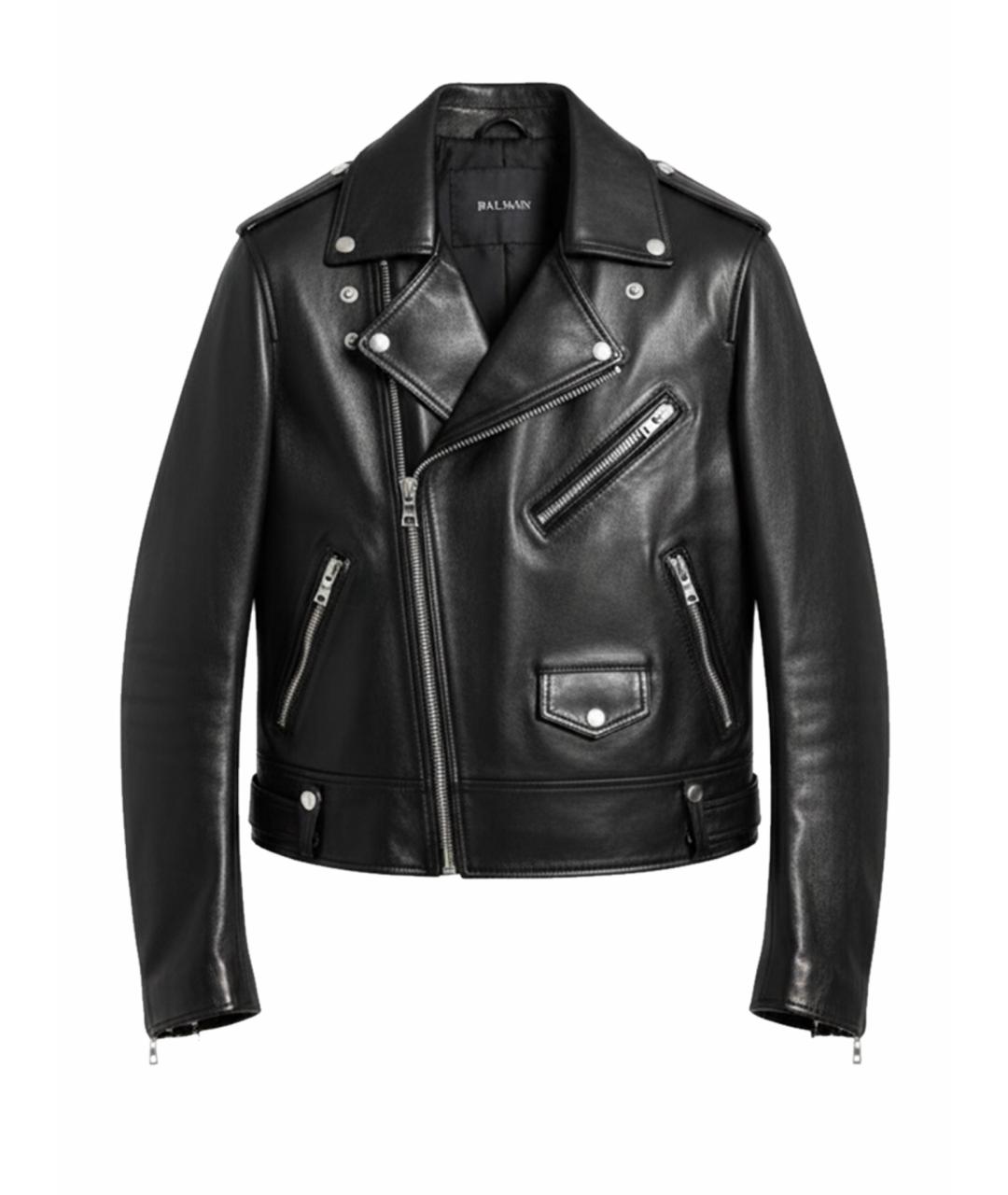 BALMAIN Черная кожаная куртка, фото 1