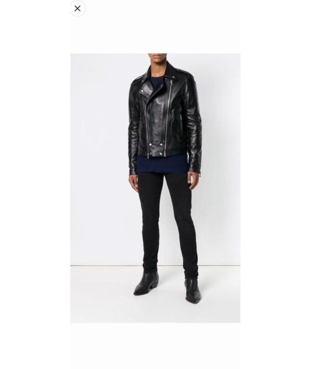 BALMAIN Черная кожаная куртка, фото 3