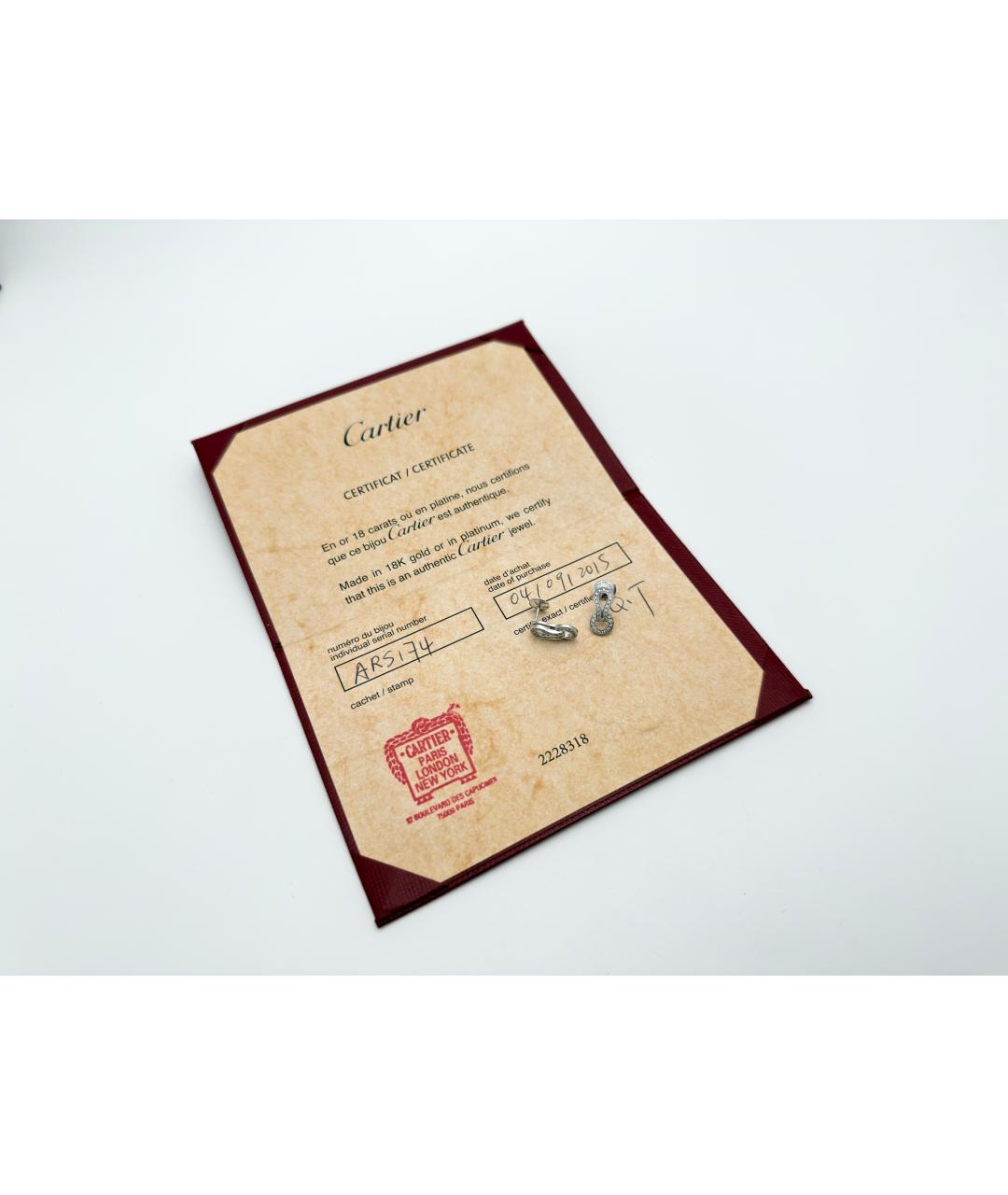 CARTIER Серебряные серьги из белого золота, фото 2