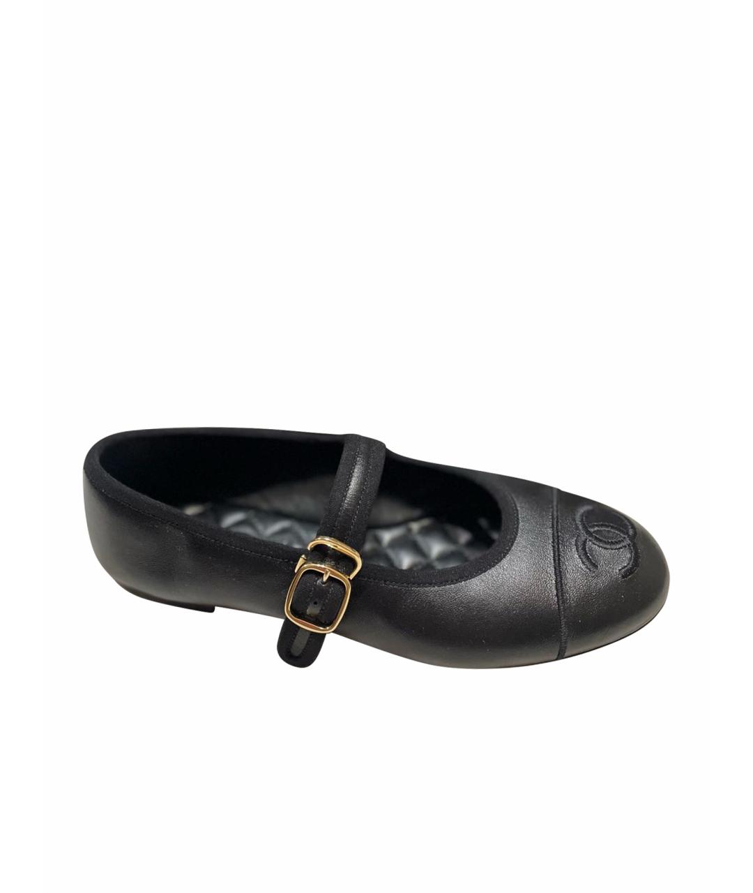 CHANEL Черные кожаные балетки, фото 1