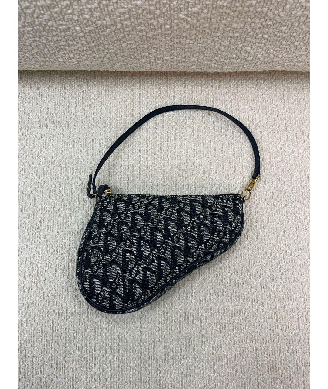 CHRISTIAN DIOR Темно-синяя сумка с короткими ручками, фото 9