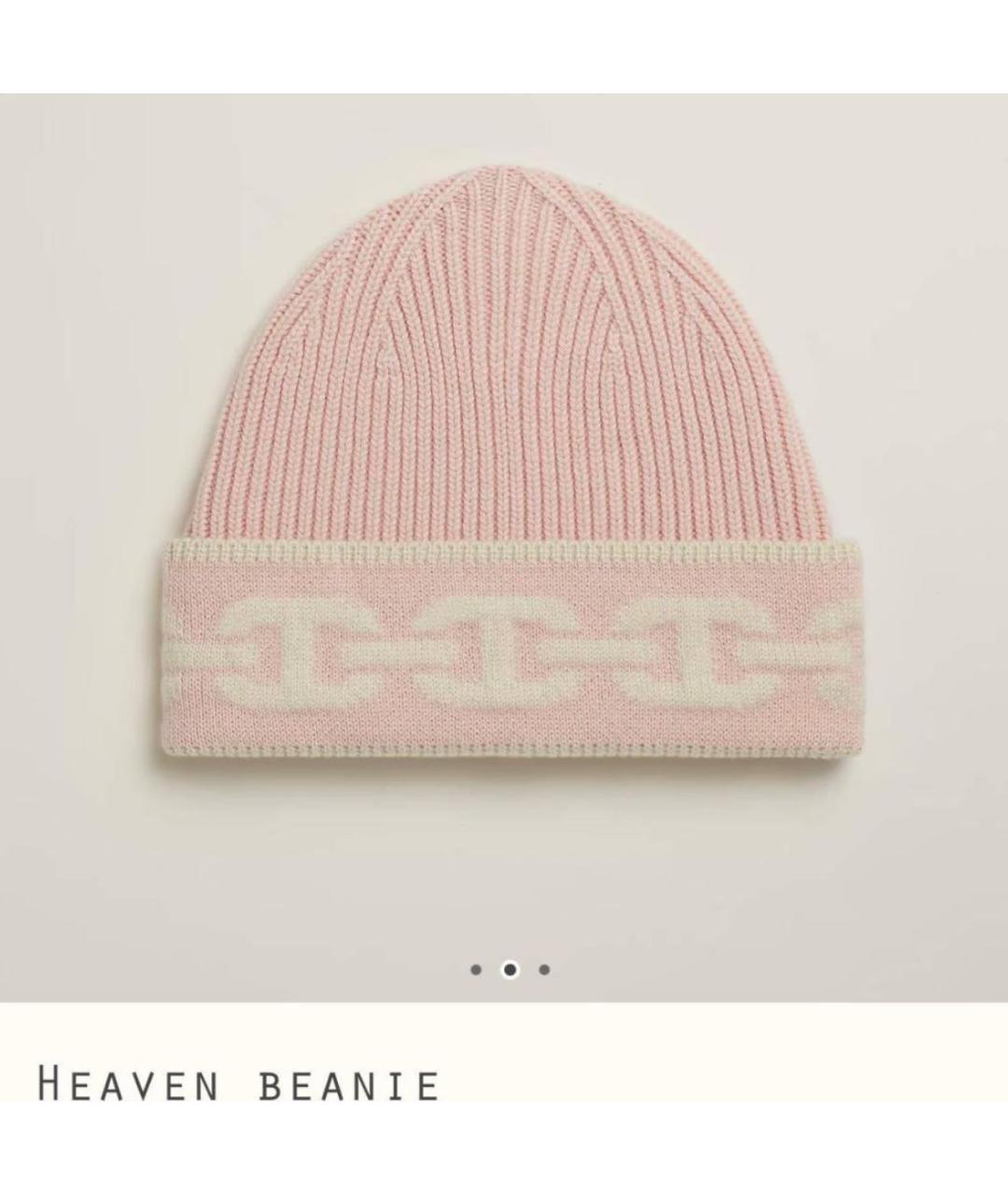 HERMES Розовая шапка, фото 3