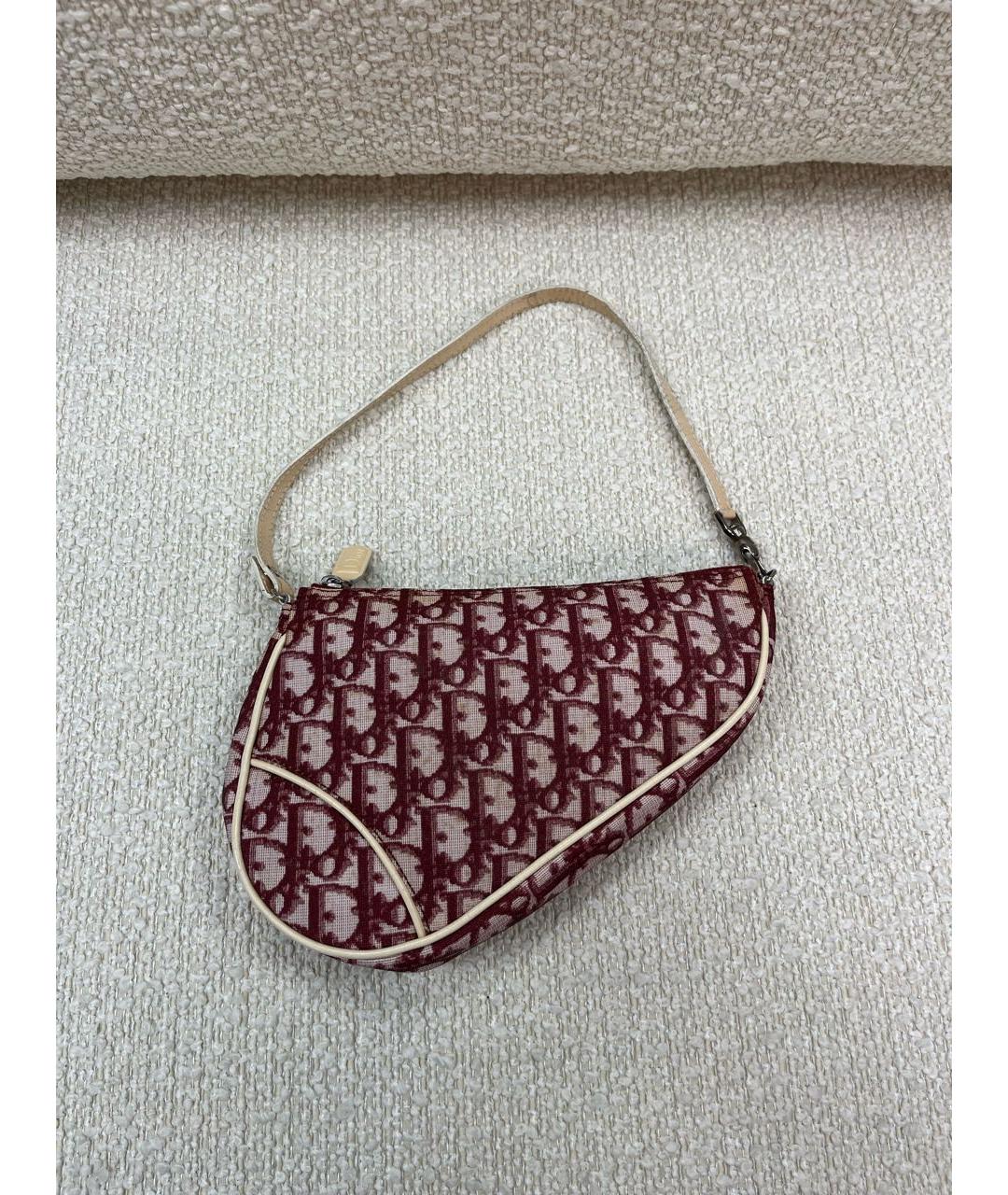 CHRISTIAN DIOR Бордовая сумка с короткими ручками, фото 8