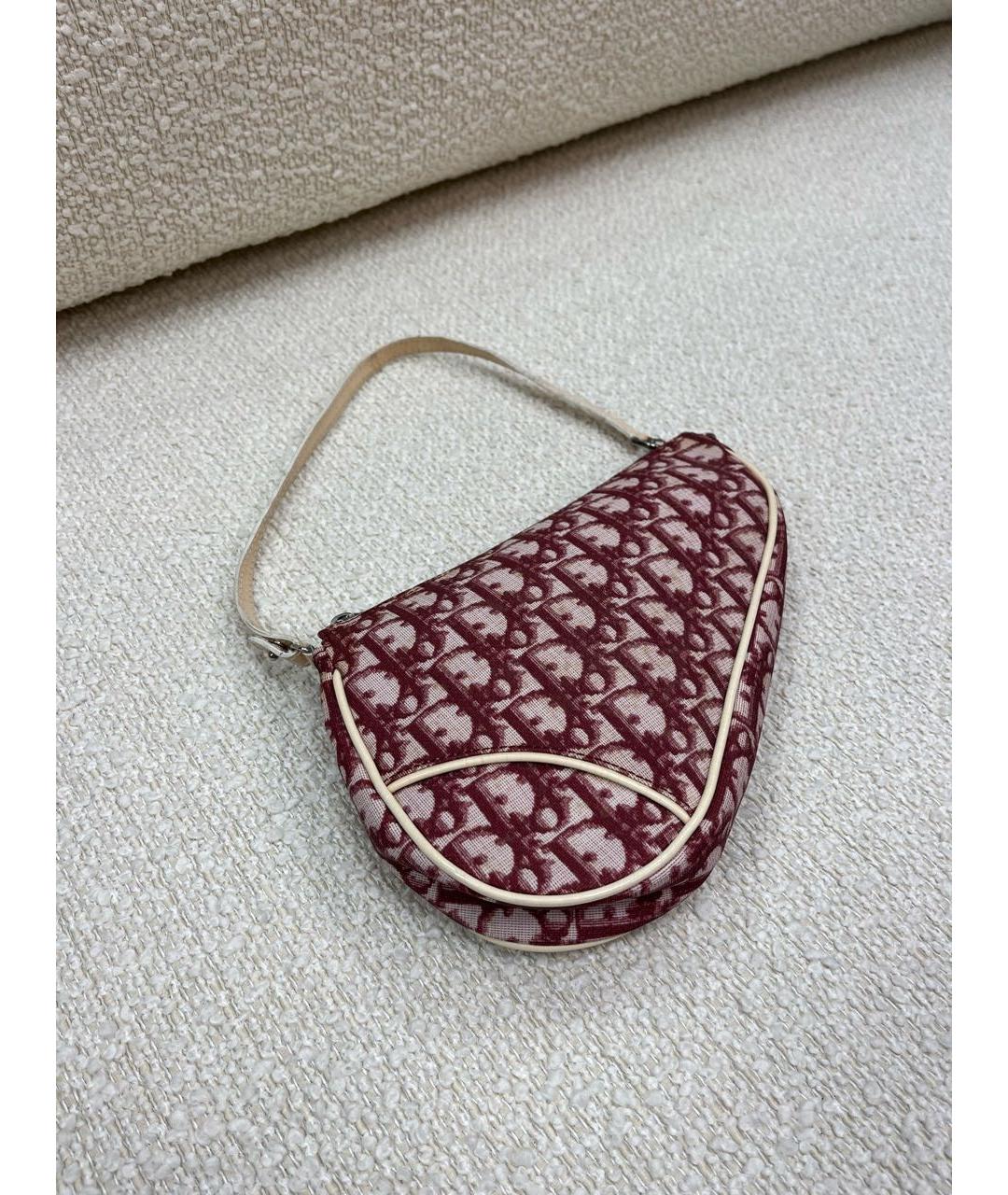 CHRISTIAN DIOR Бордовая сумка с короткими ручками, фото 6