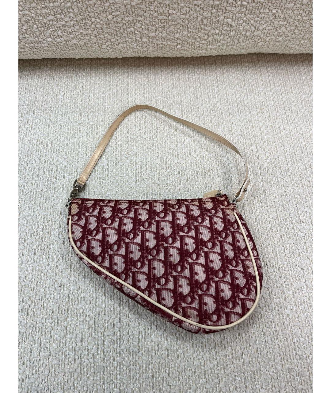CHRISTIAN DIOR Бордовая сумка с короткими ручками, фото 3