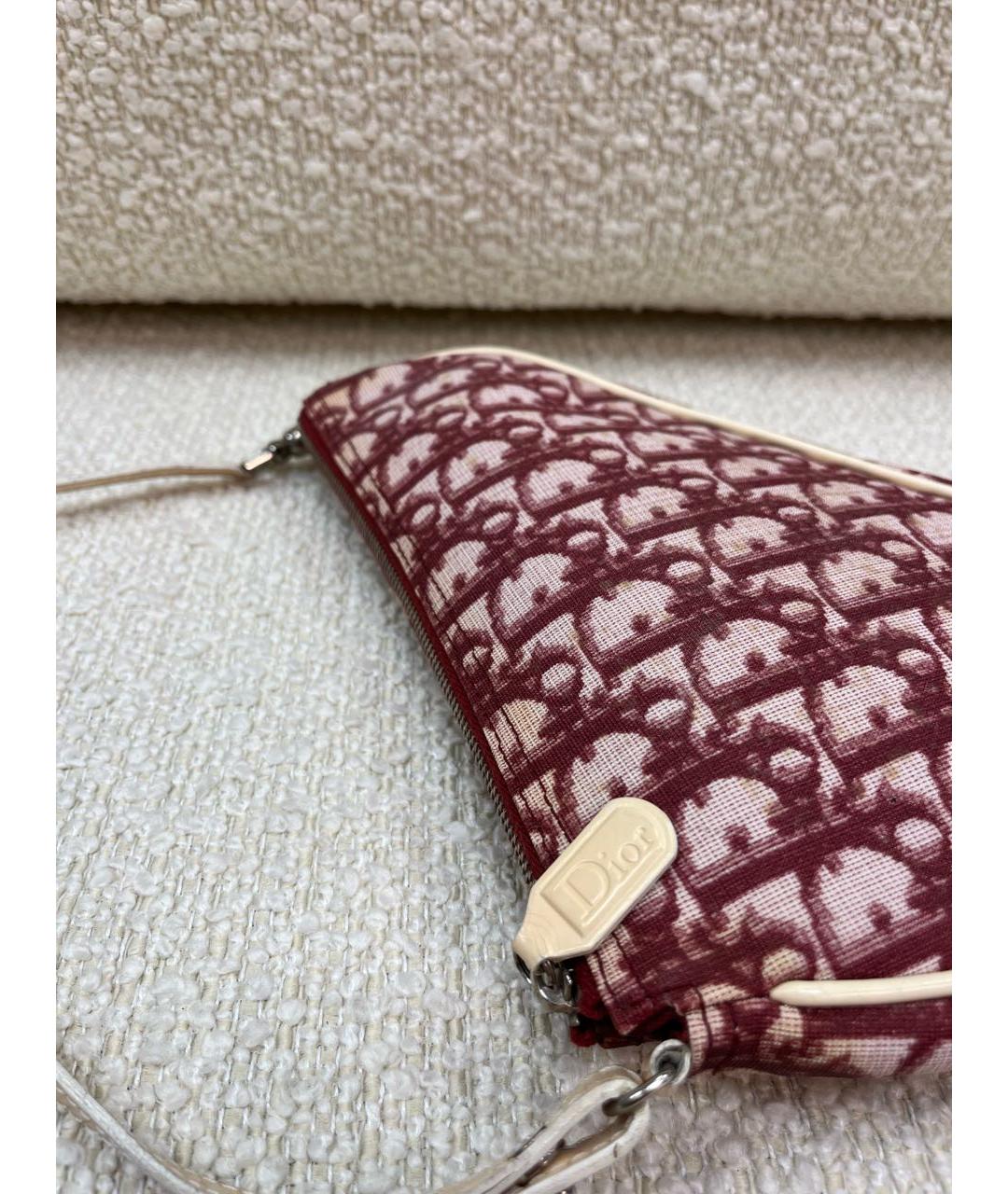 CHRISTIAN DIOR Бордовая сумка с короткими ручками, фото 7