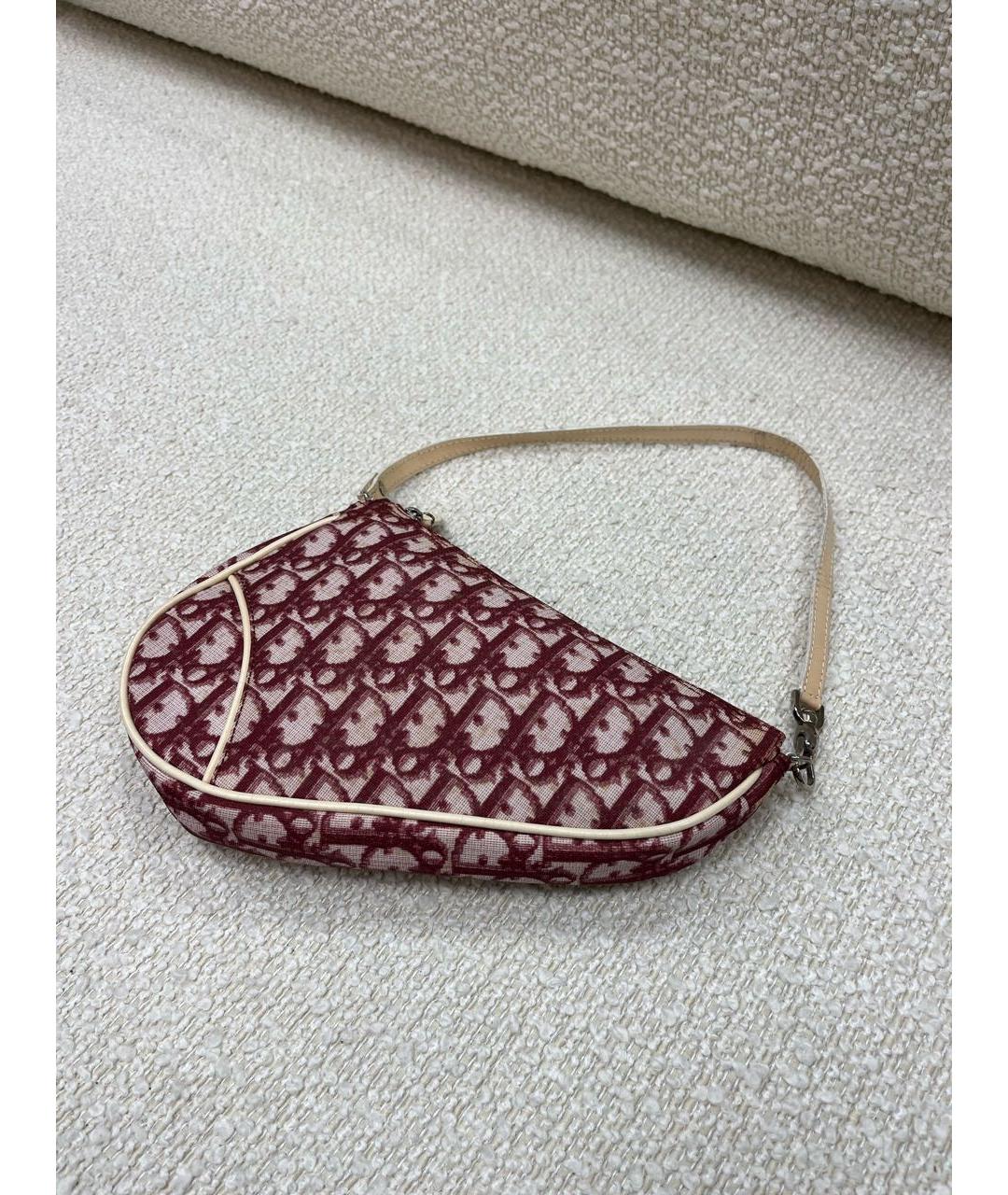 CHRISTIAN DIOR Бордовая сумка с короткими ручками, фото 2