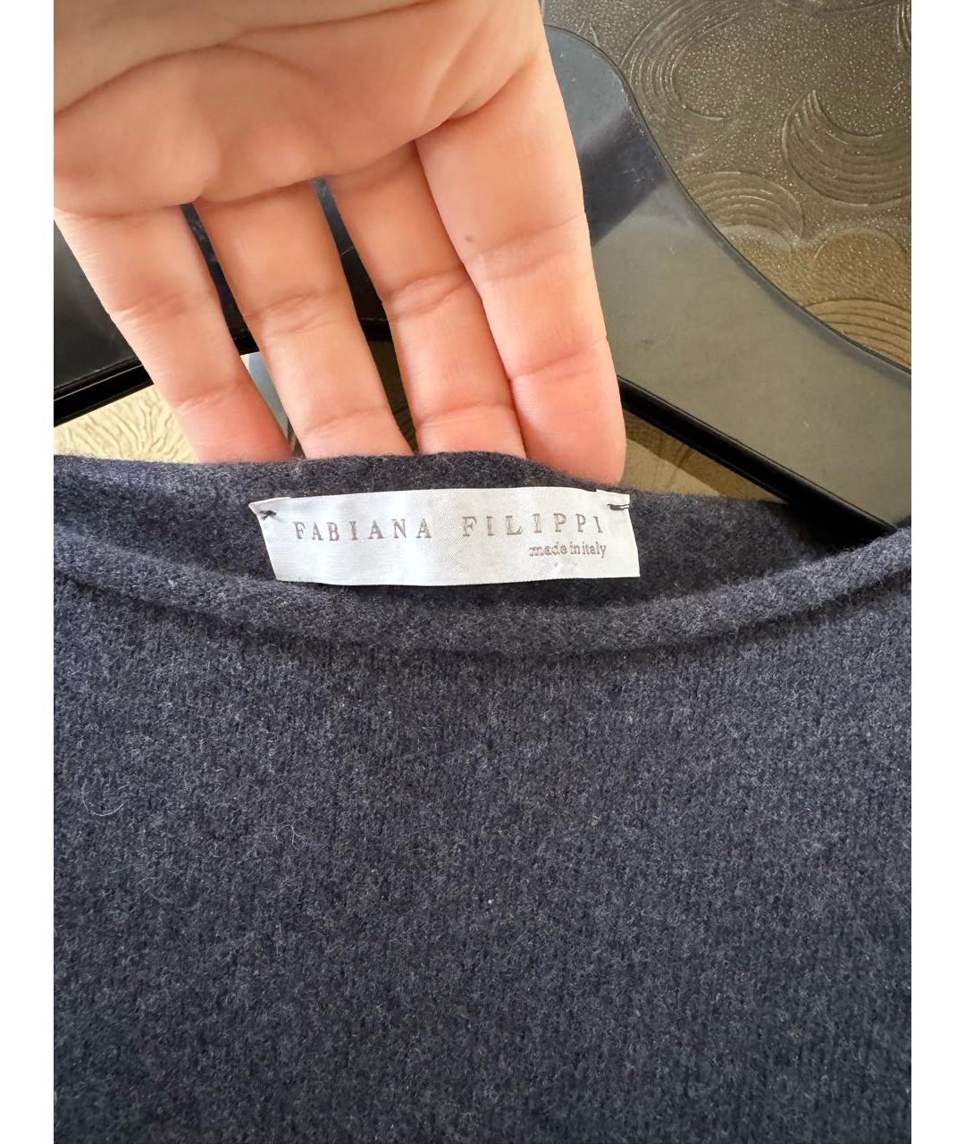FABIANA FILIPPI Антрацитовый шерстяной джемпер / свитер, фото 3