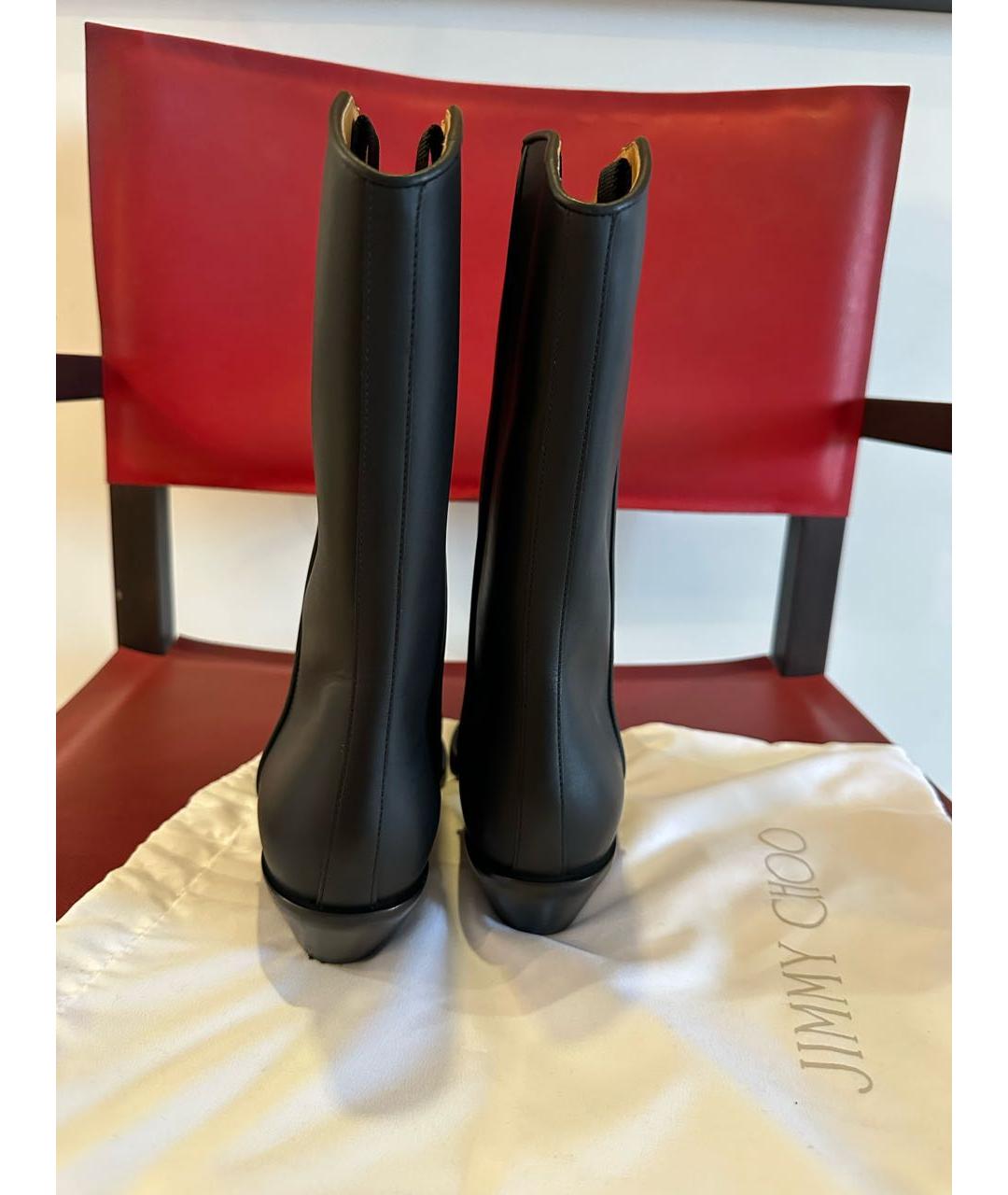 CHRISTIAN DIOR Черные кожаные сапоги, фото 4