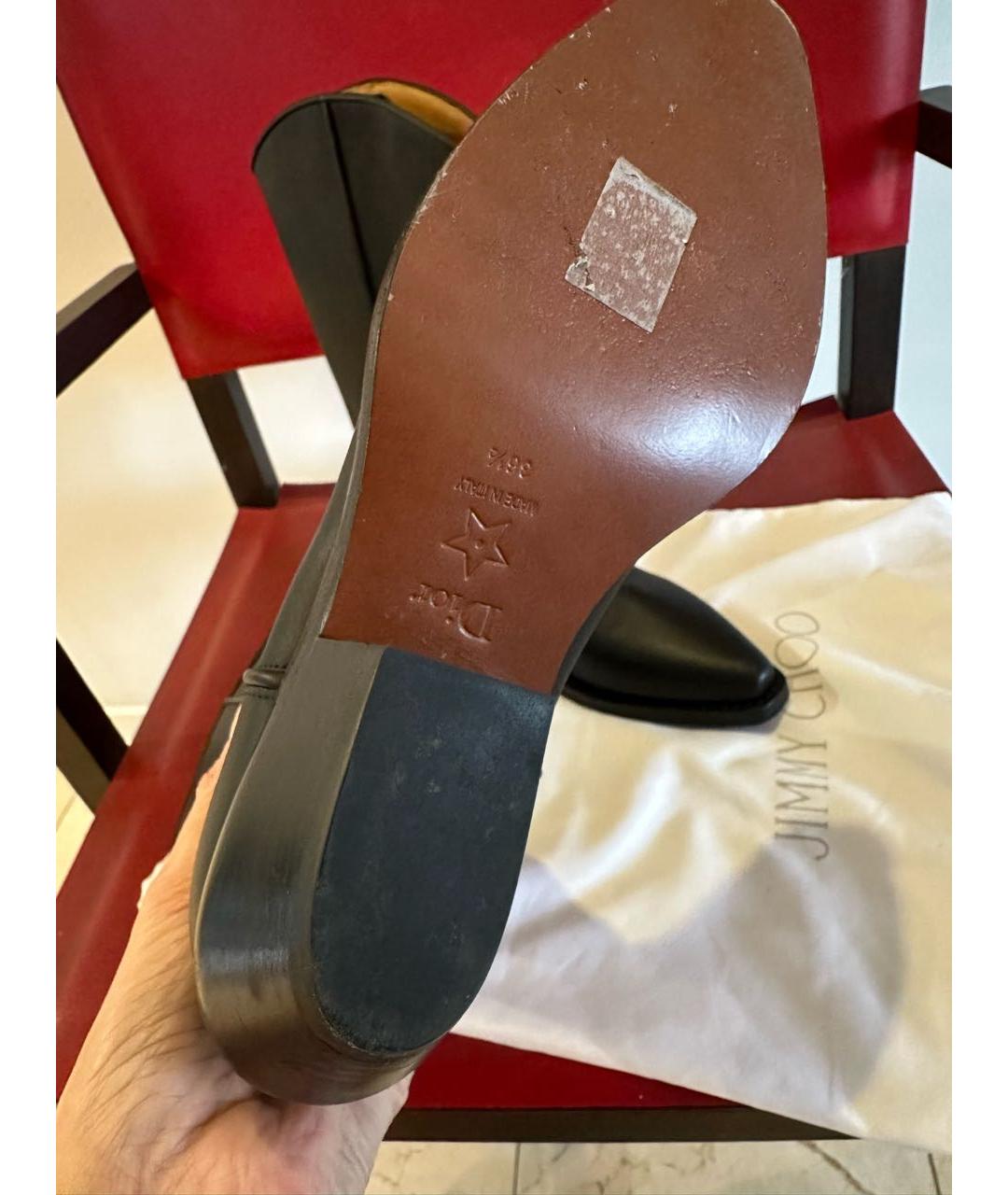 CHRISTIAN DIOR Черные кожаные сапоги, фото 6