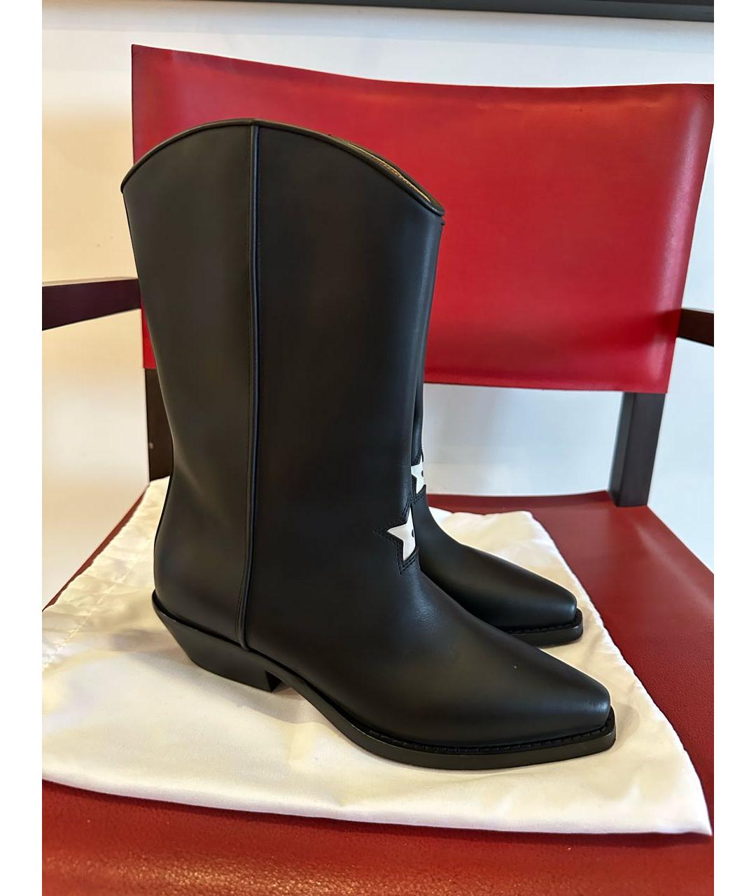 CHRISTIAN DIOR Черные кожаные сапоги, фото 9